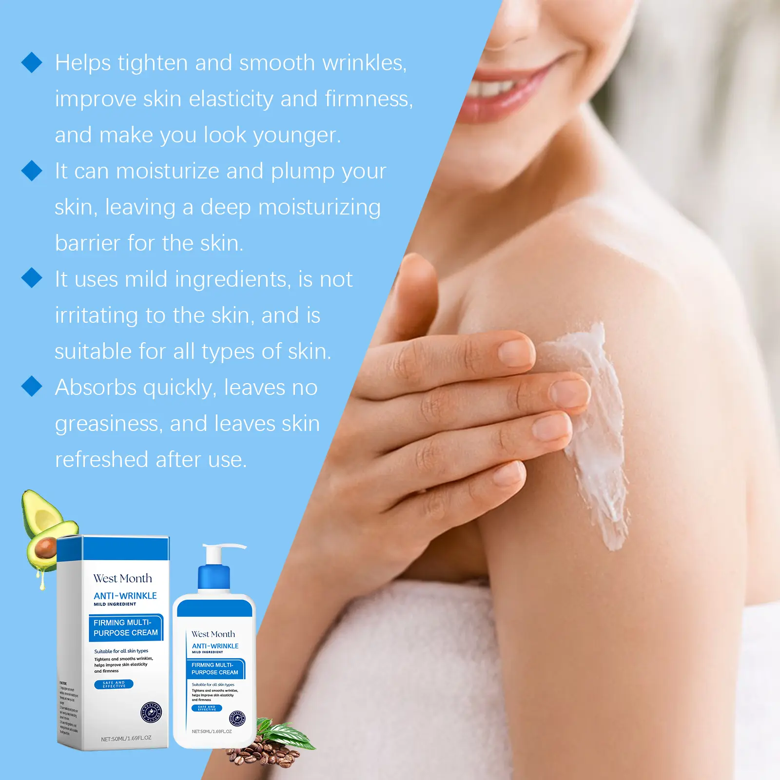 Hydrating Firming Moisturizer for Soft Glossy Skin - West&Month 8 moisturizing firming moisturizer gentle hydrate soft glossy West Month 496 7601