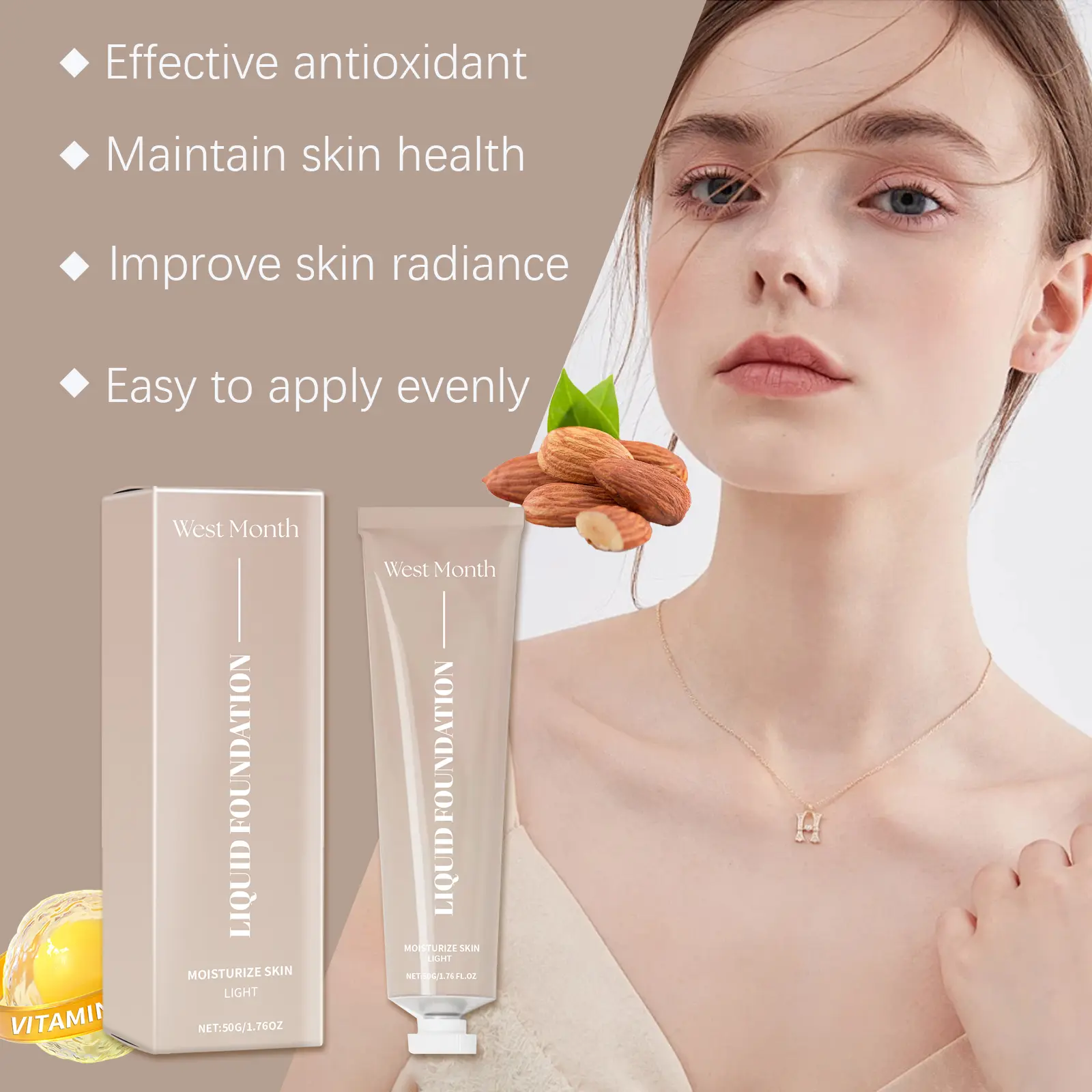 Moisturizing Foundation Lotion: Hydrating & Long-Lasting - West 8 moisturizing foundation daily refresh hydrate long lasting West Month 489 7496