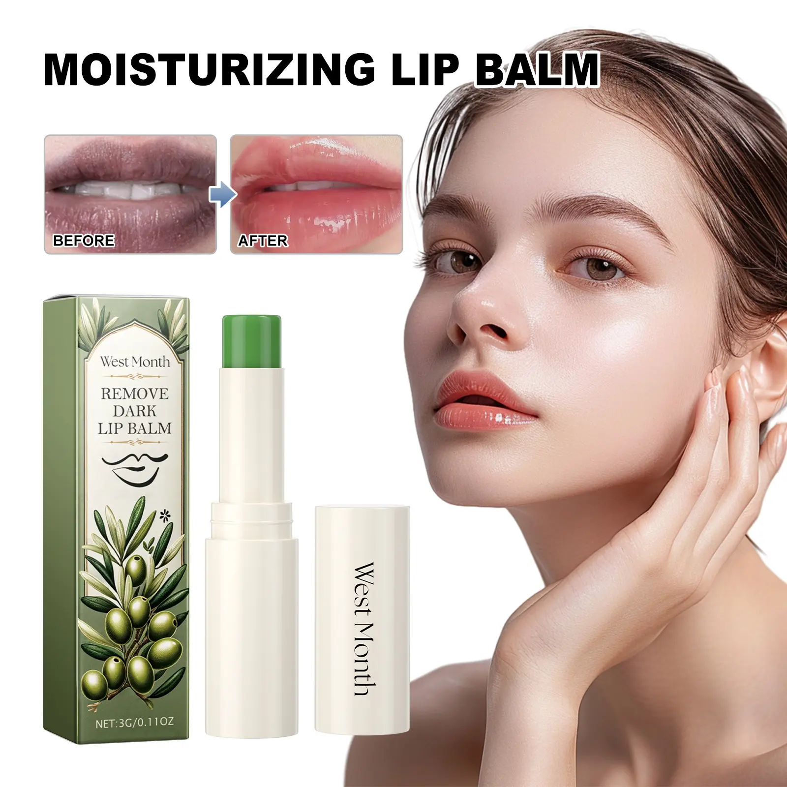 Moisturizing Lip Balm for Dry & Chapped Lips - West 2 moisturizing lip balm whiten lines moisturize West Month 361 5701