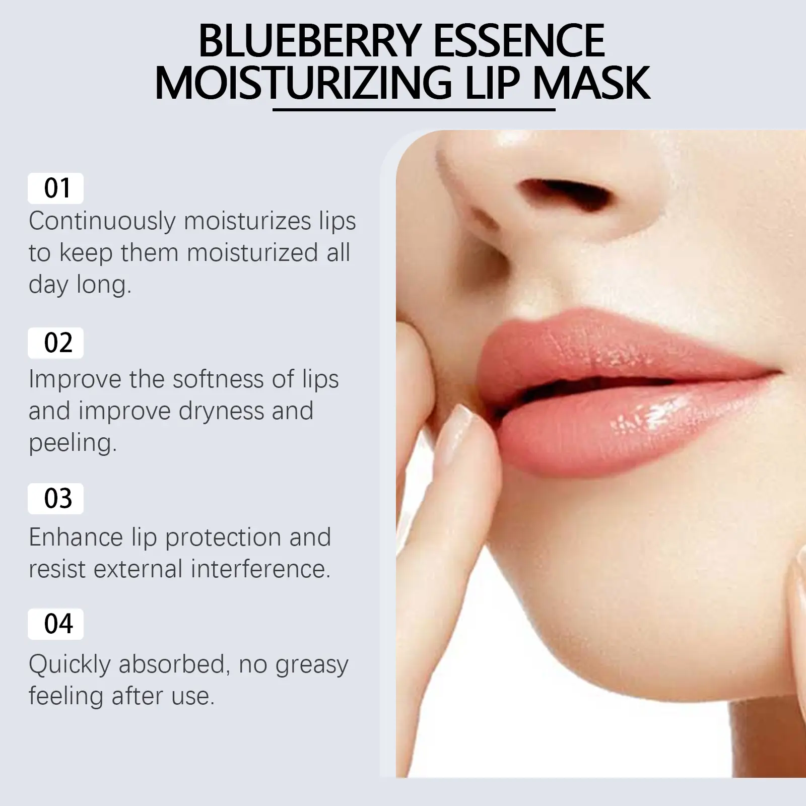 Blueberry Moisturizing Lip Mask for Hydration & Nourishment - West&Month 5 moisturizing lip mask clean repair nourish West Month 605 8905