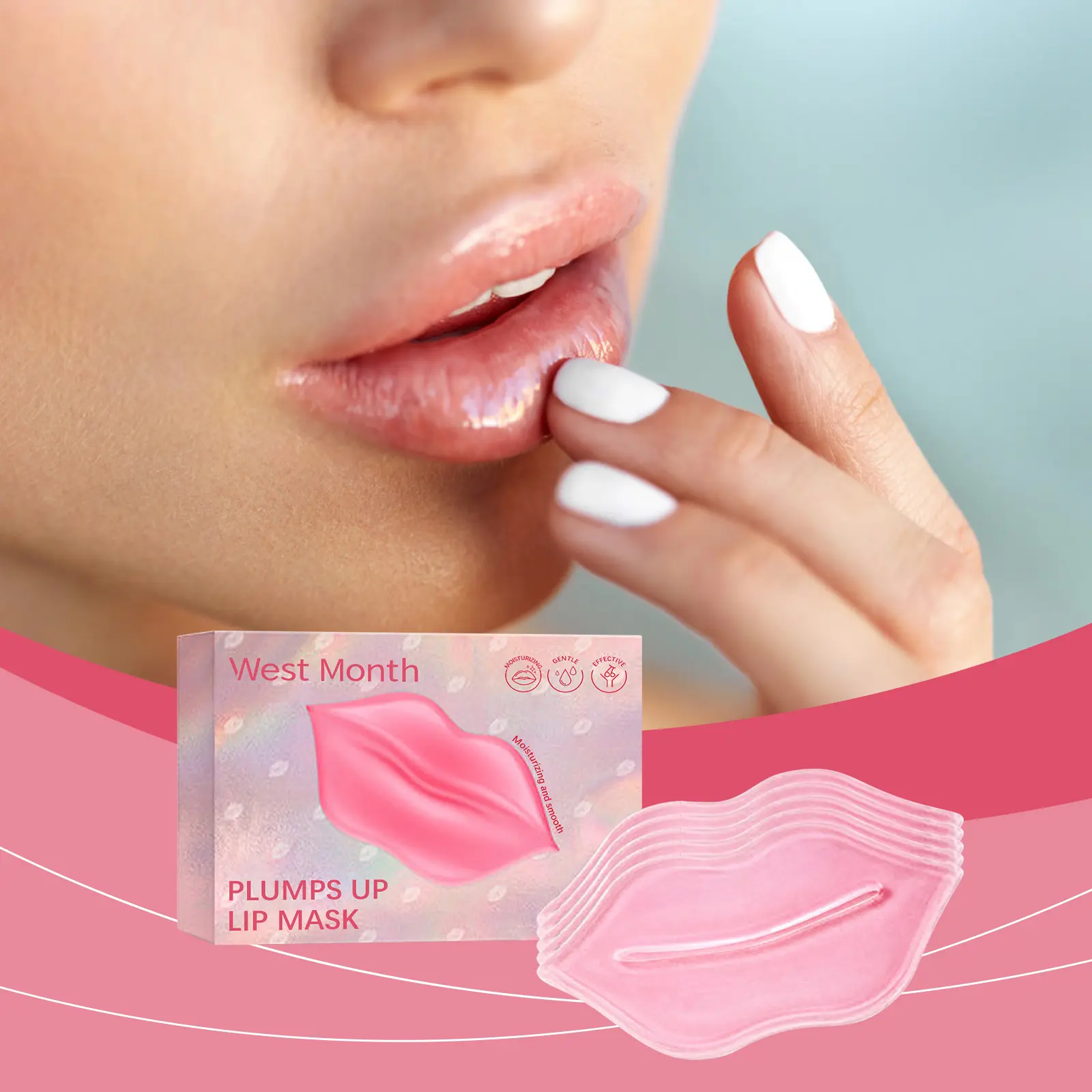 Moisturizing Lip Mask Gel for Deep Hydration - West&Month 2 moisturizing lip mask reduce lines protective West Month 542 8265