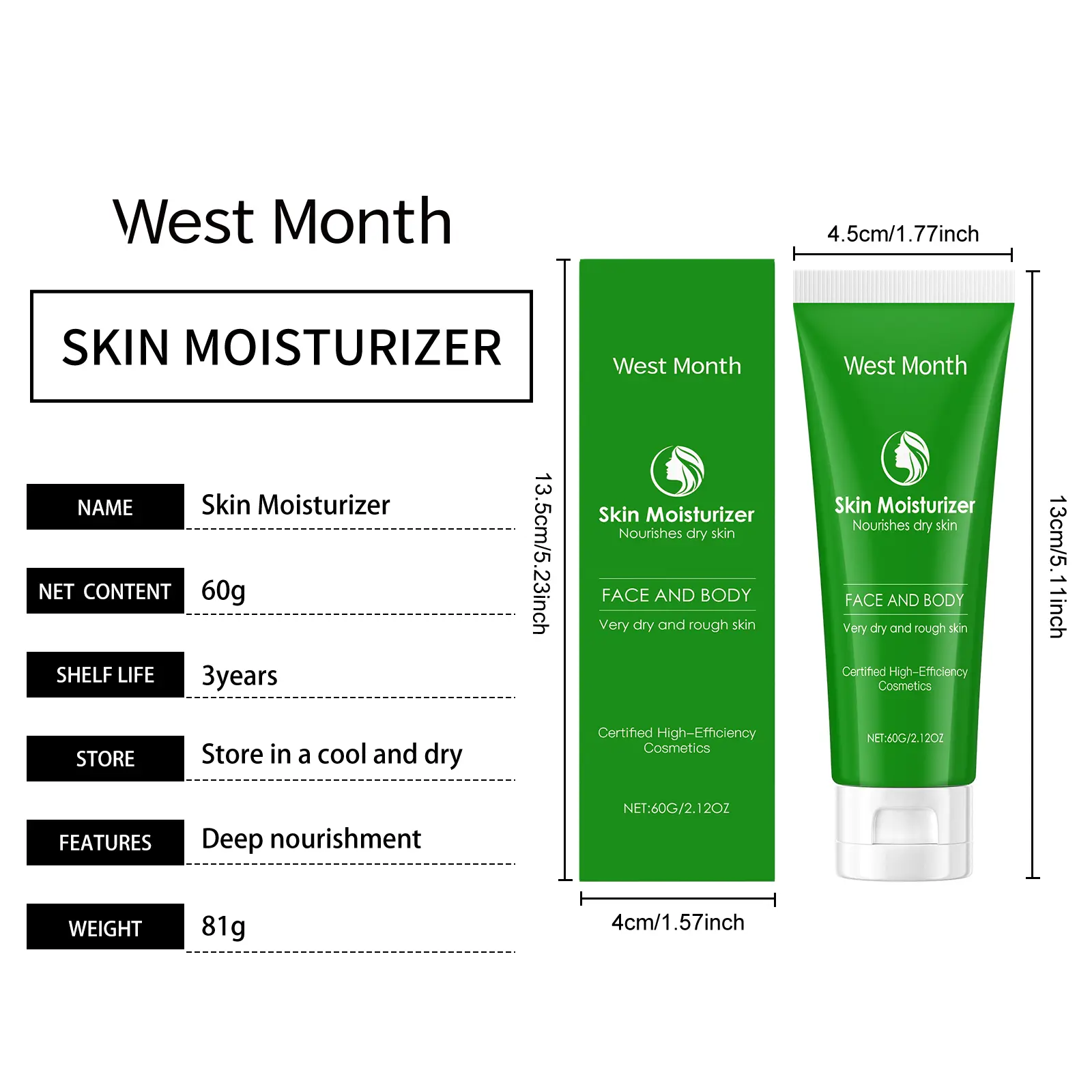 Gentle Moisturizing Face Cream for Dry Skin Repair by West&Month 1 moisturizing moisturizer gentle repair dry West Month 640 9277