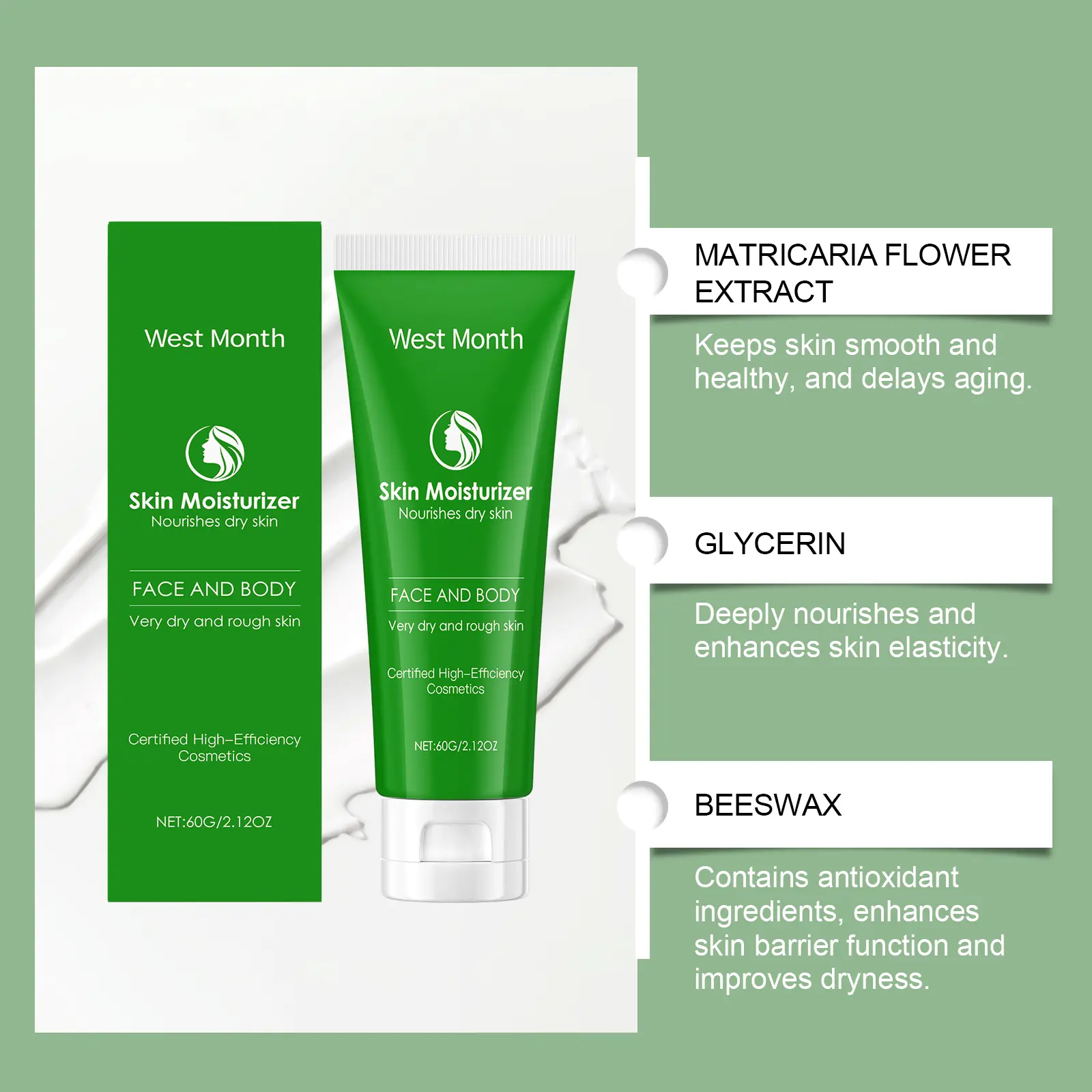 Gentle Moisturizing Face Cream for Dry Skin Repair by West&Month 5 moisturizing moisturizer gentle repair dry West Month 640 9279