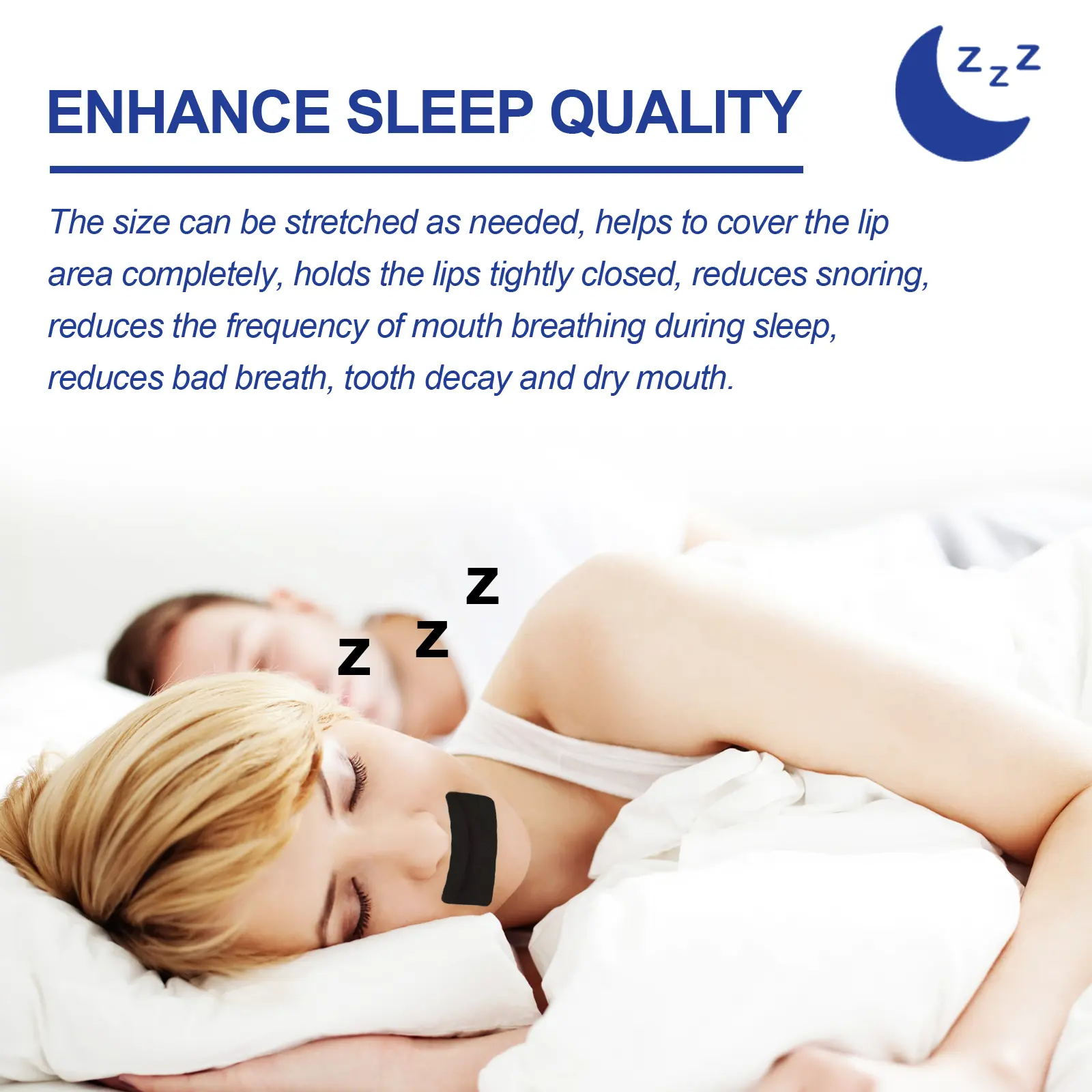Mouth Tape for Snoring Prevention and Better Sleep - West&Month 4 mouth tape prevent snoring sleep patch West Month 022 1383