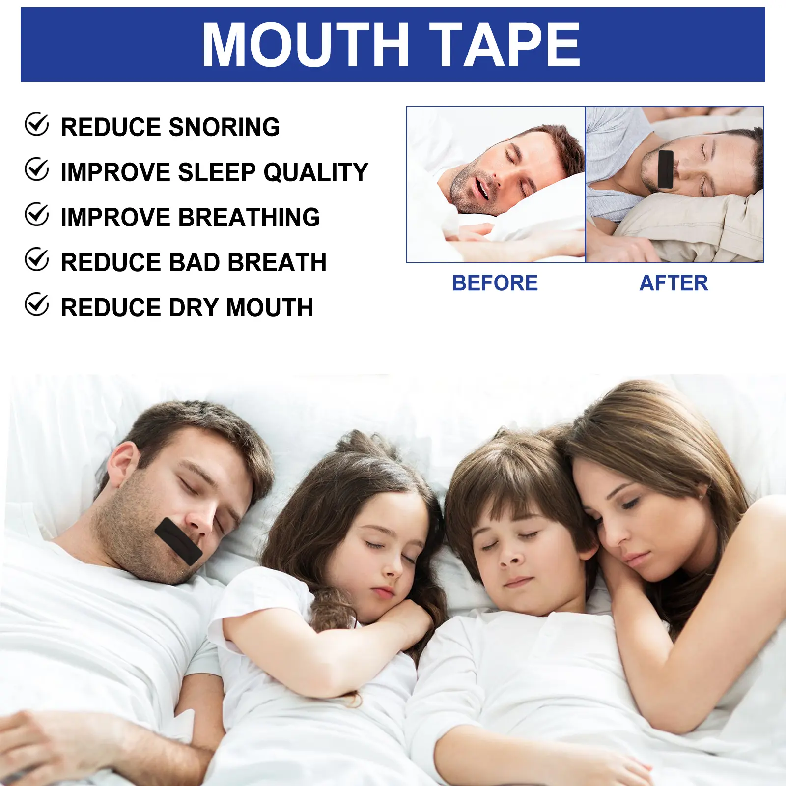 Mouth Tape for Snoring Prevention and Better Sleep - West&Month 5 mouth tape prevent snoring sleep patch West Month 022 1384