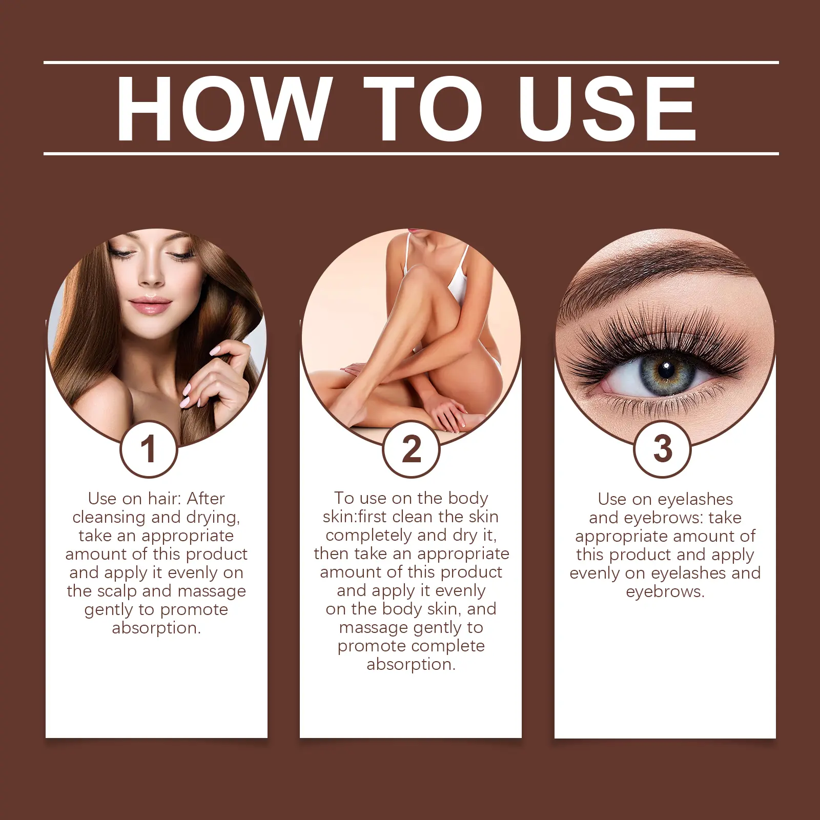 All-In-One Castor Oil for Skin, Eyelashes & Eyebrows - West&Month 4 multi effect castor oil moisturize eyelash eyebrow West Month 290 4769