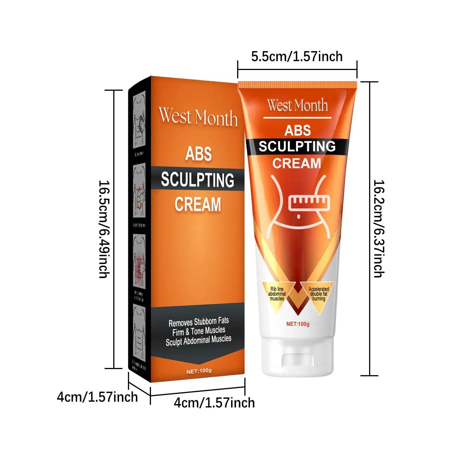 Men's Muscle Care Cream for Abs & Tummy Tightening - West 1 muscle care cream men abs tightening massage West Month 050 1730