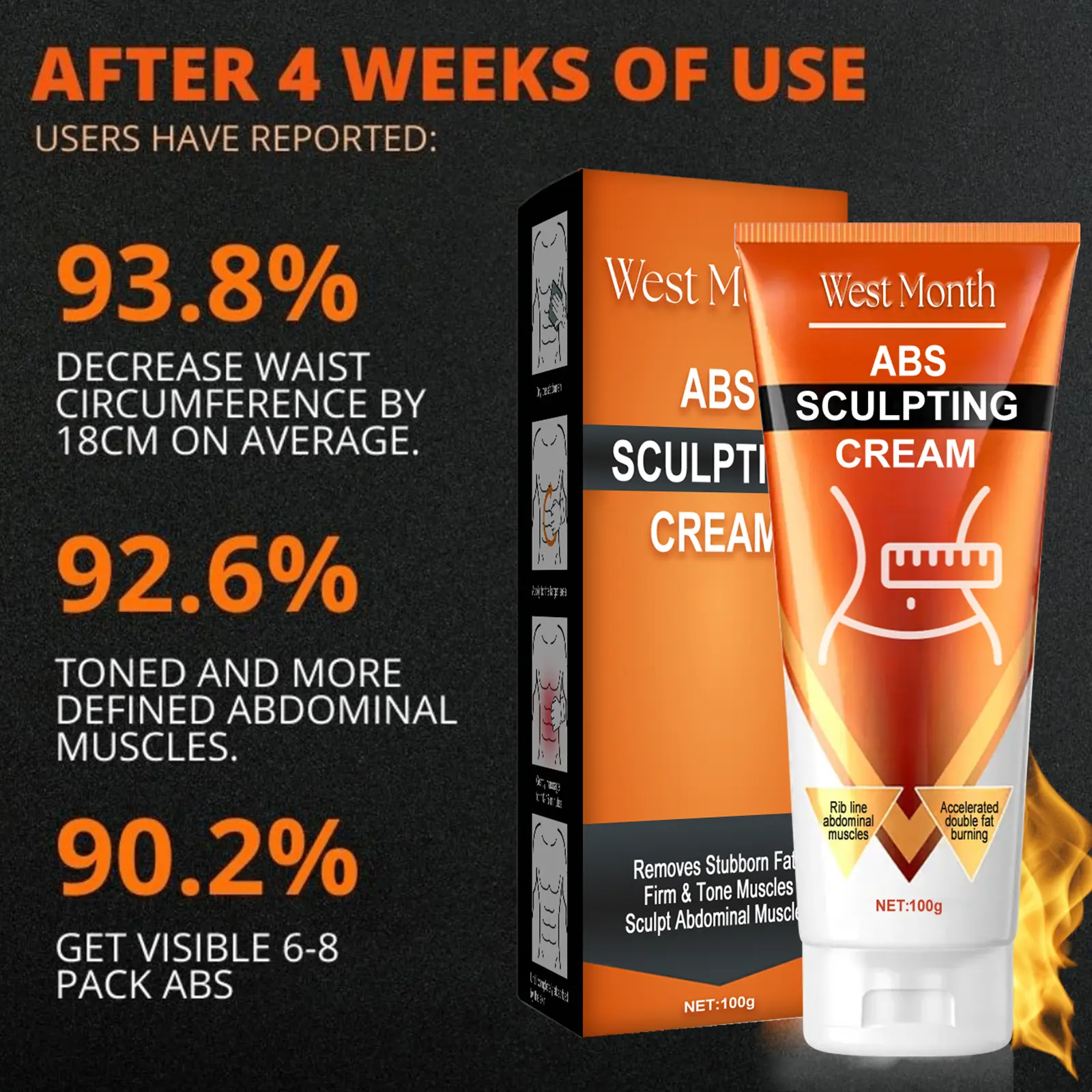 Men's Muscle Care Cream for Abs & Tummy Tightening - West 7 muscle care cream men abs tightening massage West Month 050 1735
