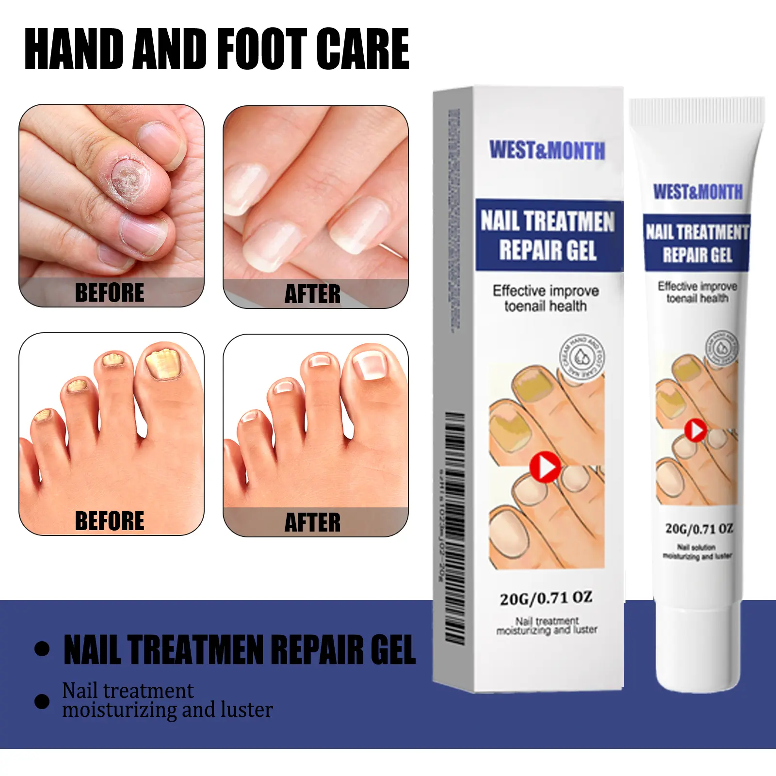 Nail Care Cream for Gentle Shine and Moisture - West Month - West 7 nail care cream clean soft shine nails West Month 419 6510