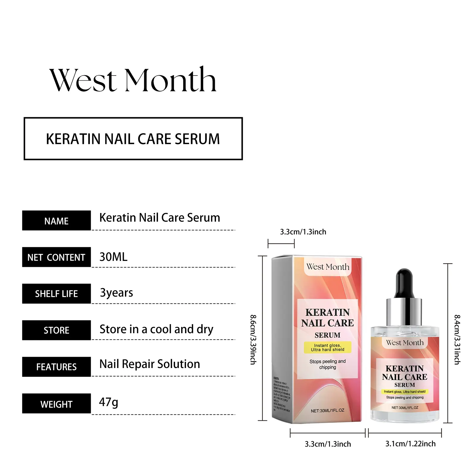 Nail Care Essence Moisturizing & Strengthening Treatment - West&Month 1 nail care essence moisturize cure fingernails West Month 477 7315