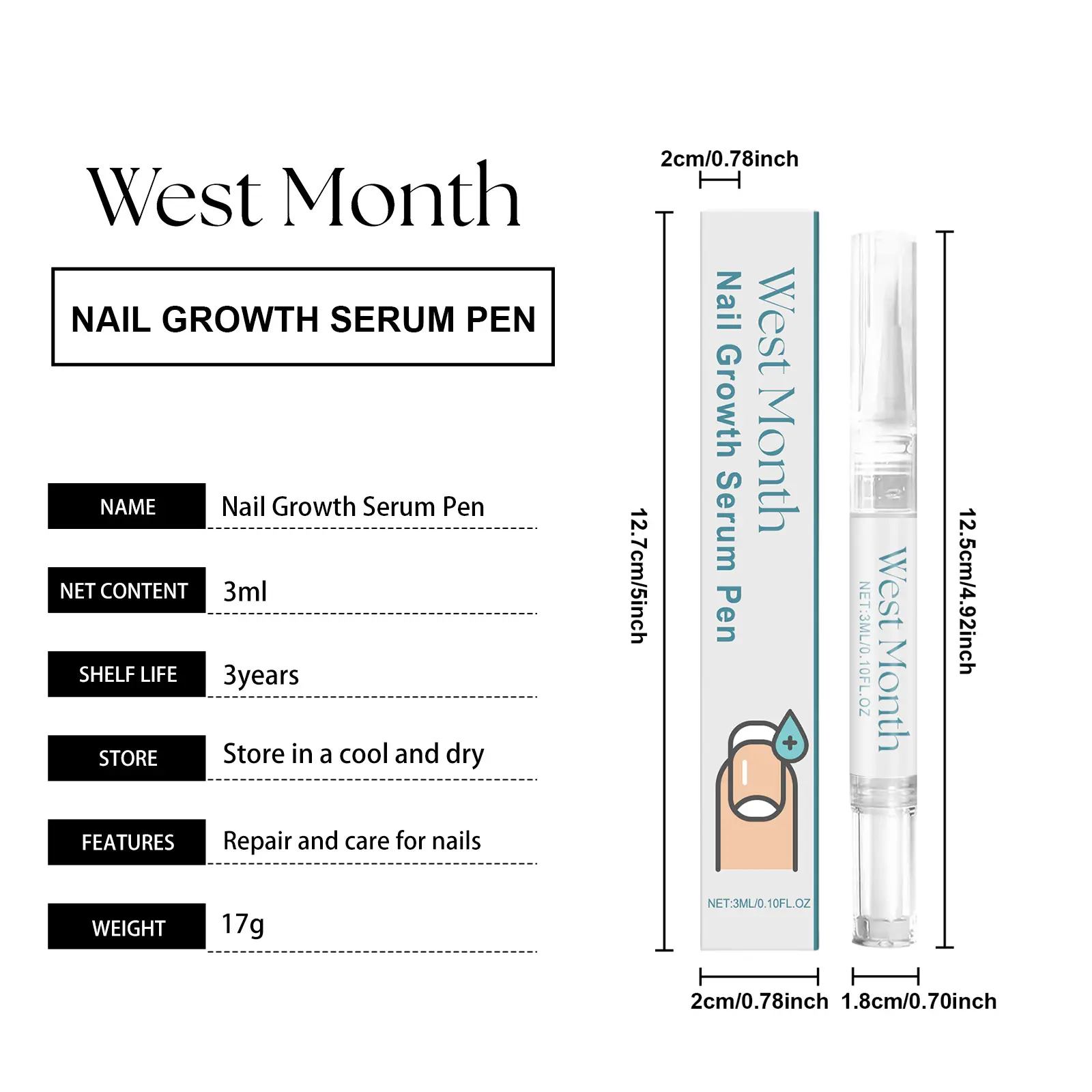Nail Care Essence Pen Moisturizing & Nourishing Treatment West&Month 1 nail care pen soft moisturize nourish nail West Month 469 7199