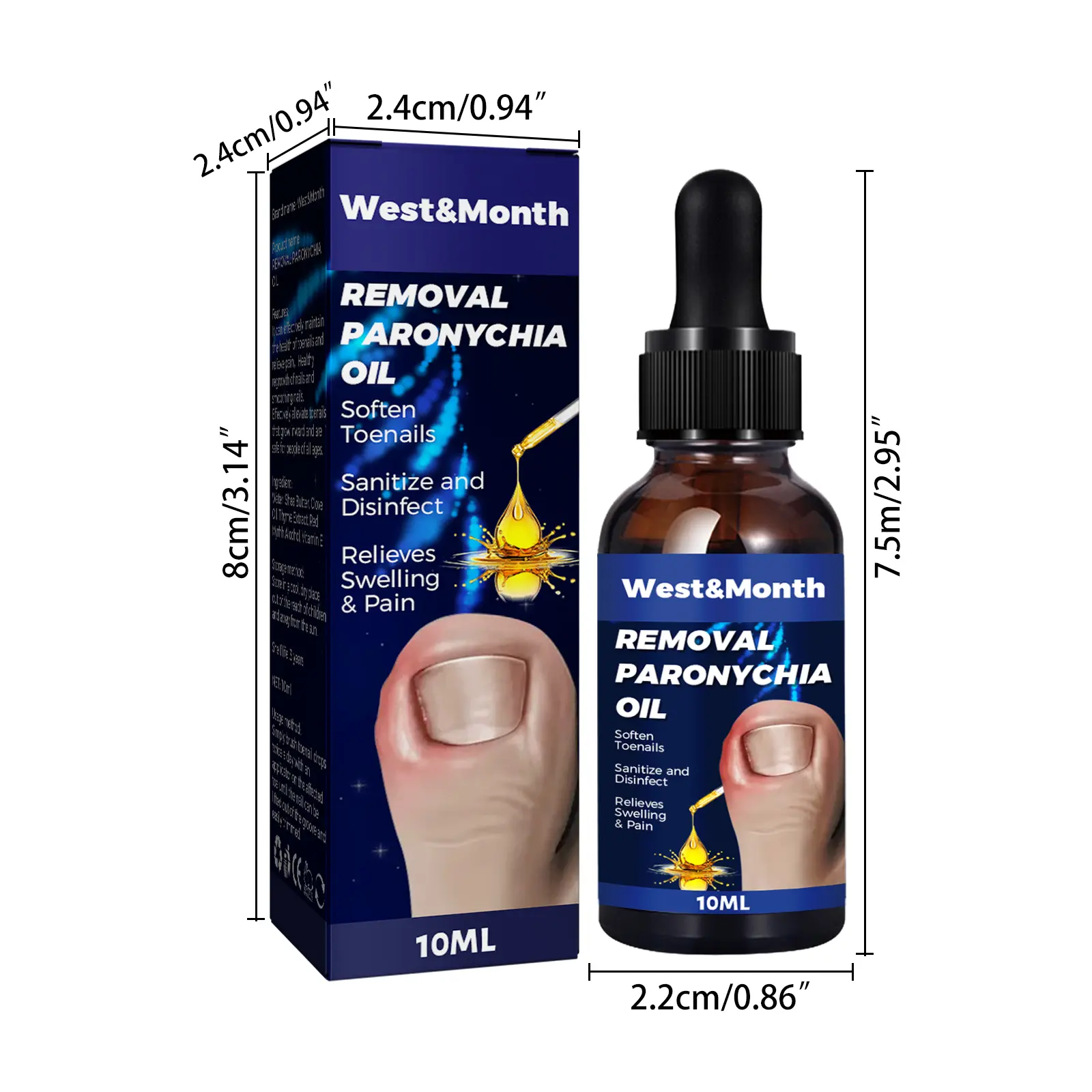 Nail Repair Oil for Moisturizing Care and Growth - West&Month 1 nail repair oil hand foot daily moisturizing West Month 030 1485