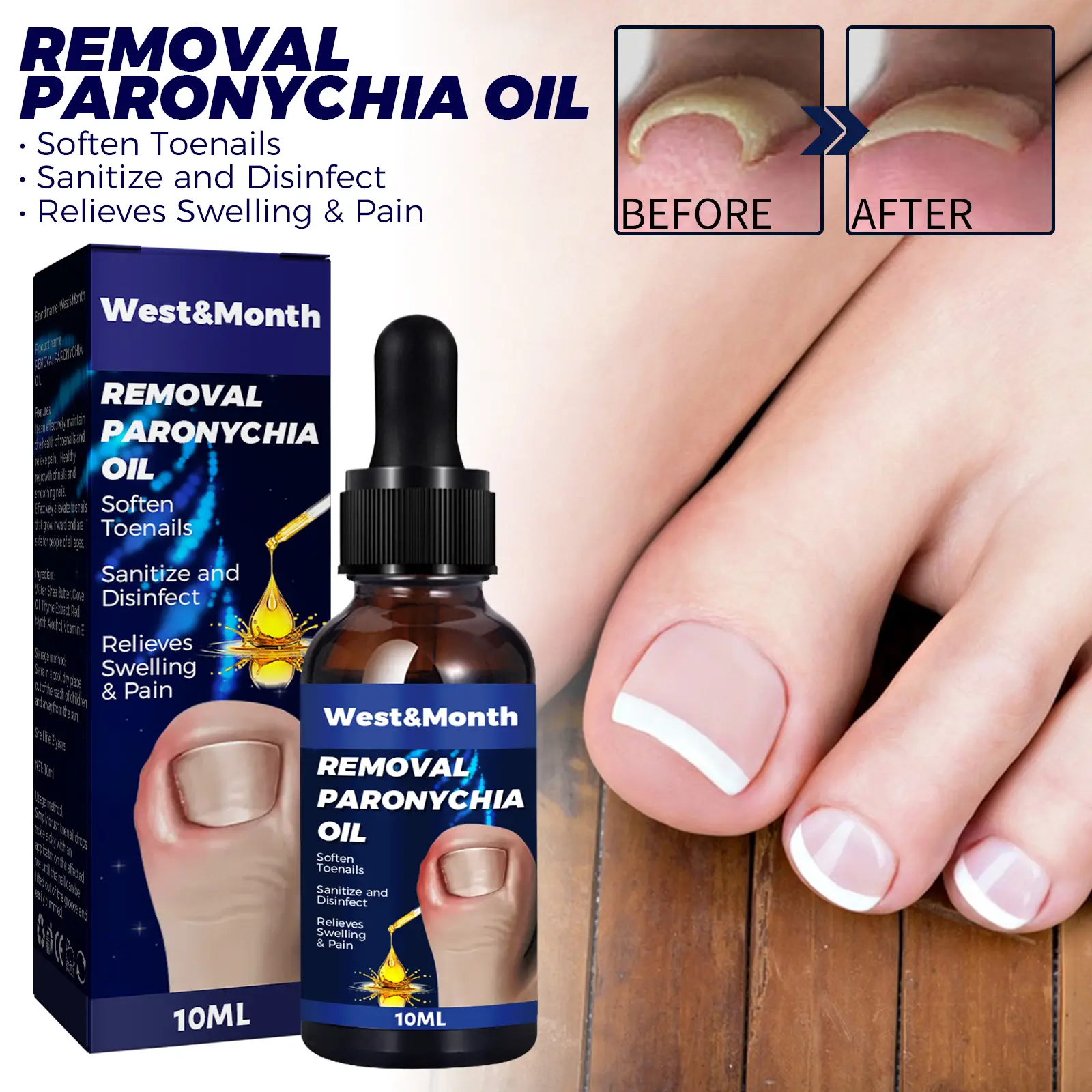 Nail Repair Oil for Moisturizing Care and Growth - West&Month 2 nail repair oil hand foot daily moisturizing West Month 030 1486