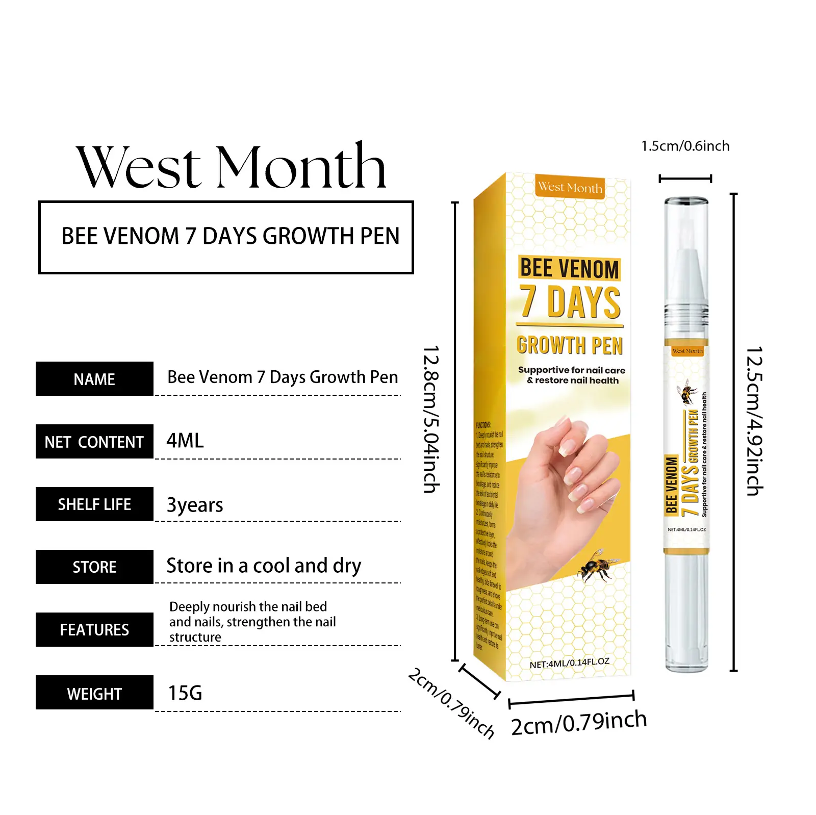 Nail Repair Solution for Strengthening and Moisturizing - West&Month 1 nail repair solution clean gentle moisturize West Month 466 7156