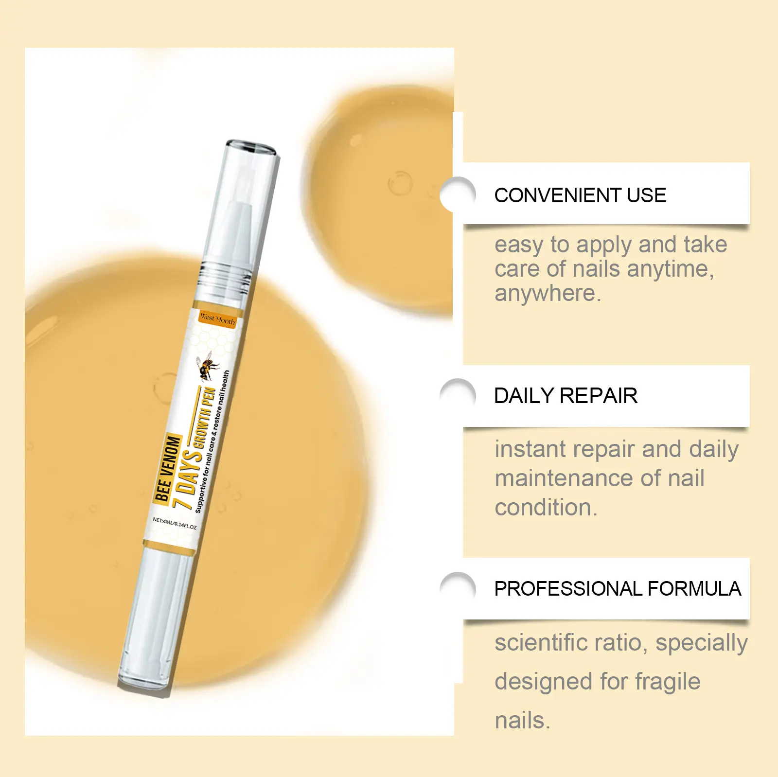 Nail Repair Solution for Strengthening and Moisturizing - West&Month 8 nail repair solution clean gentle moisturize West Month 466 7162