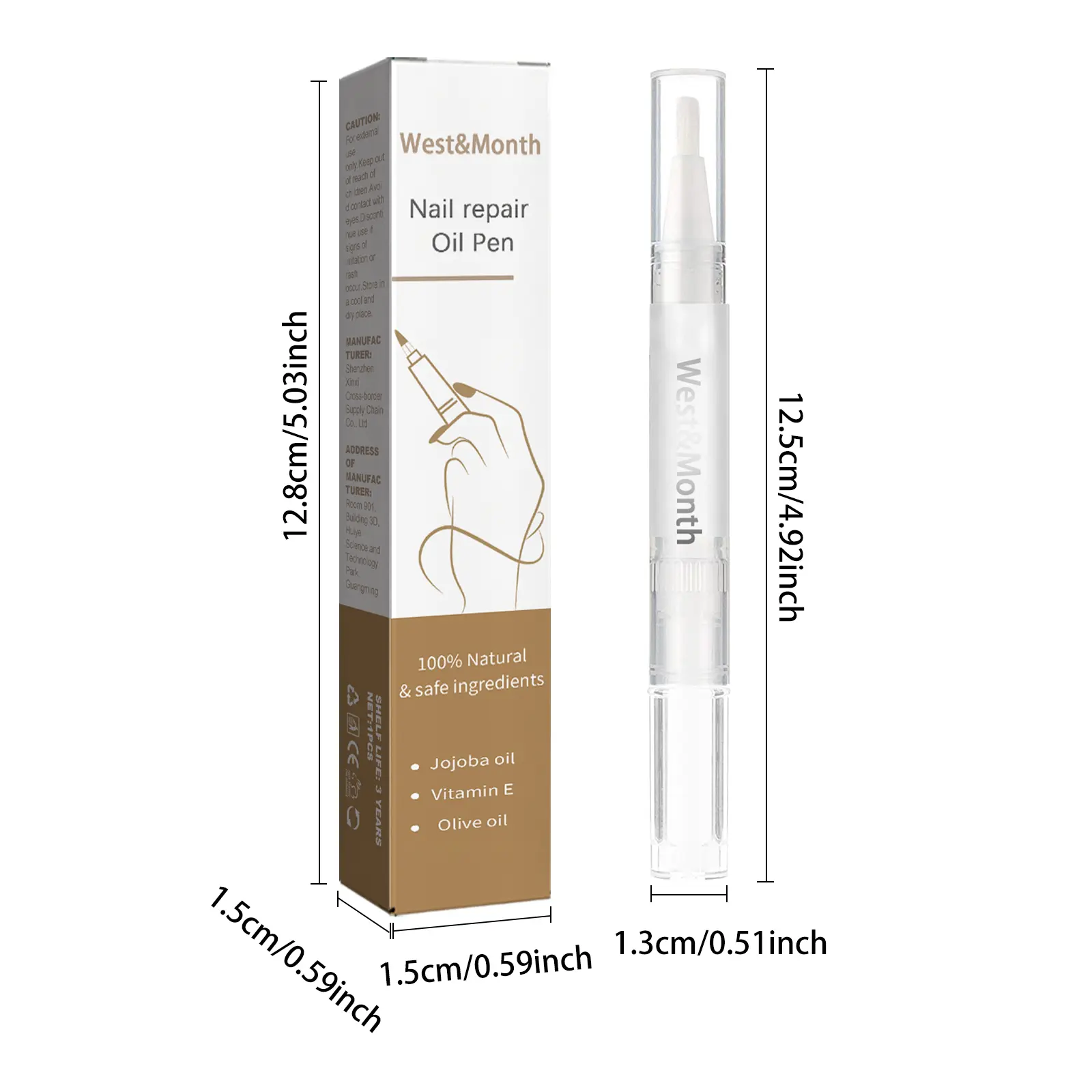 Nails Repair Oil Pen for Damaged Nails Care - West&Month 1 nails repair oil pen clean soft thicken West Month 379 5947