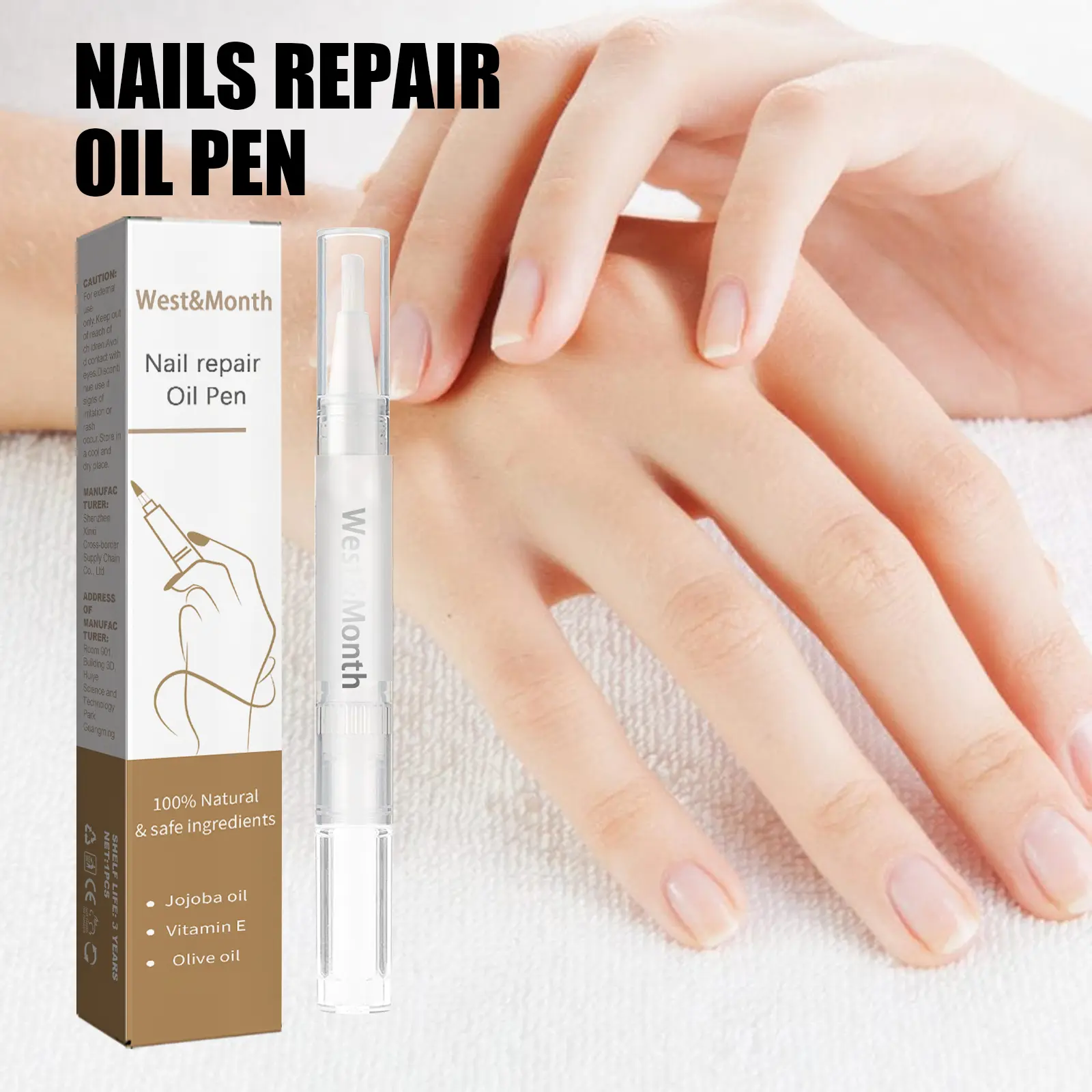 Nails Repair Oil Pen for Damaged Nails Care - West&Month 2 nails repair oil pen clean soft thicken West Month 379 5948