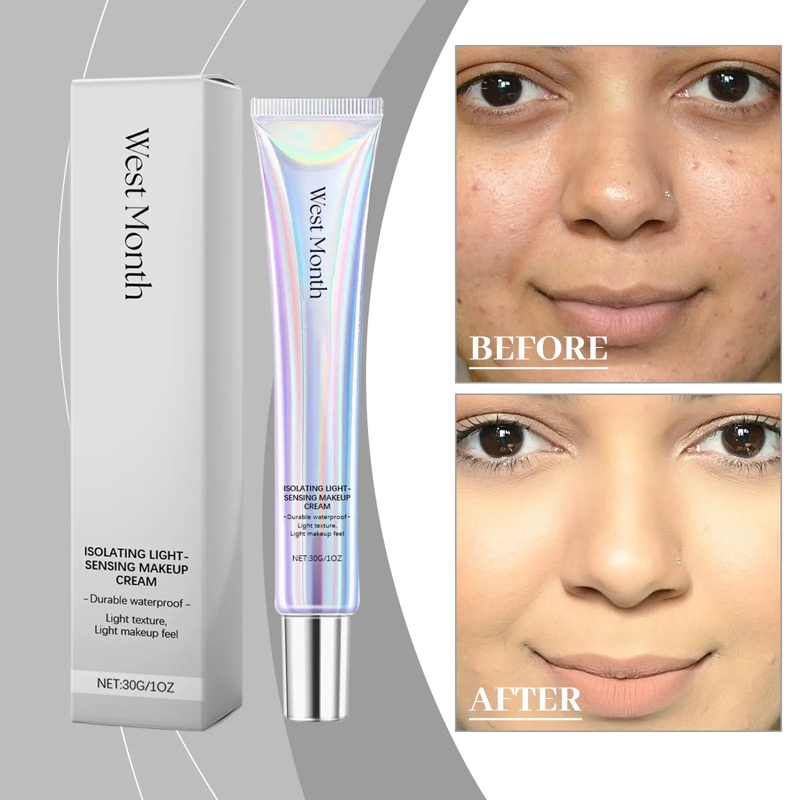 Natural Moisturizing Cream for Hydration & Brightening - West&Month 2 natural moisturizing cream cover blemishes brighten West Month 474 7273