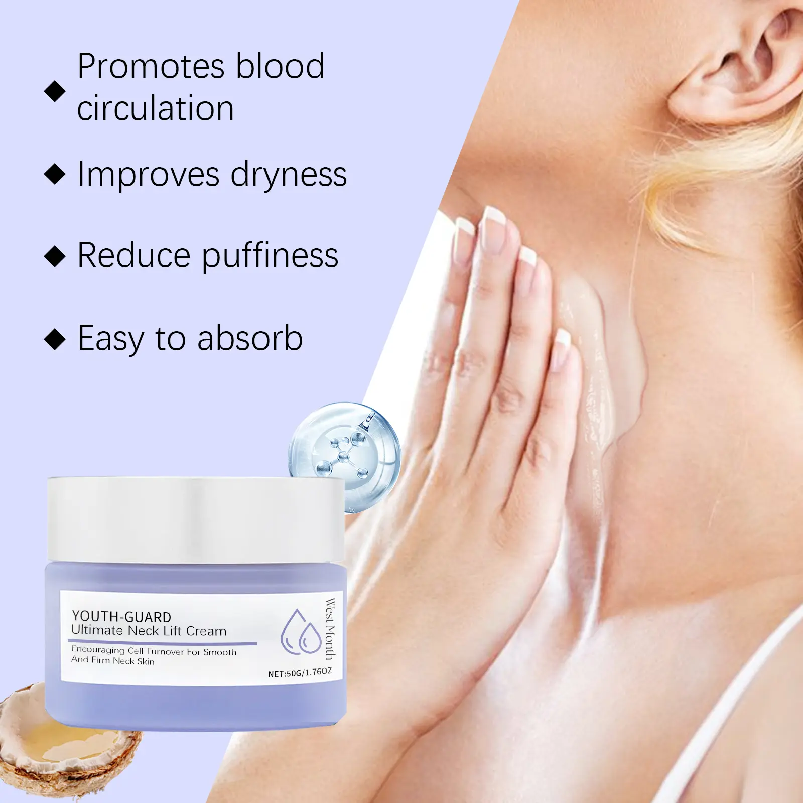Neck Firming Cream for Hydrating & Nourishing Care - West&Month 8 neck firming cream refresh moisturize nourish West Month 454 6994