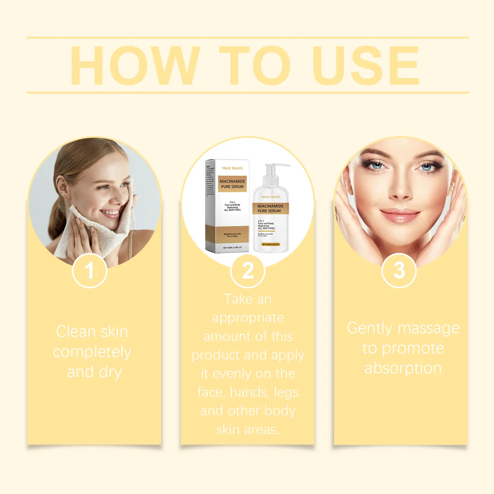 Hydrating Niacinamide Essence Brightening Facial Care West&Month 4 niacinamide essence hydrate moisturize brighten West Month 144 2908