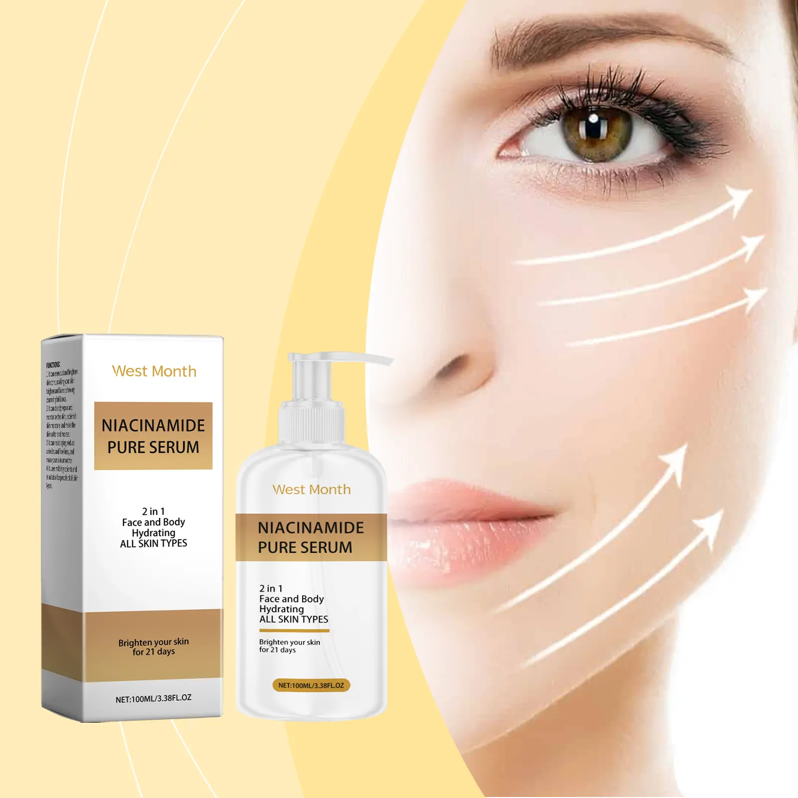 Hydrating Niacinamide Essence Brightening Facial Care West&Month 2 niacinamide essence hydrate moisturize brighten West Month 144 2910