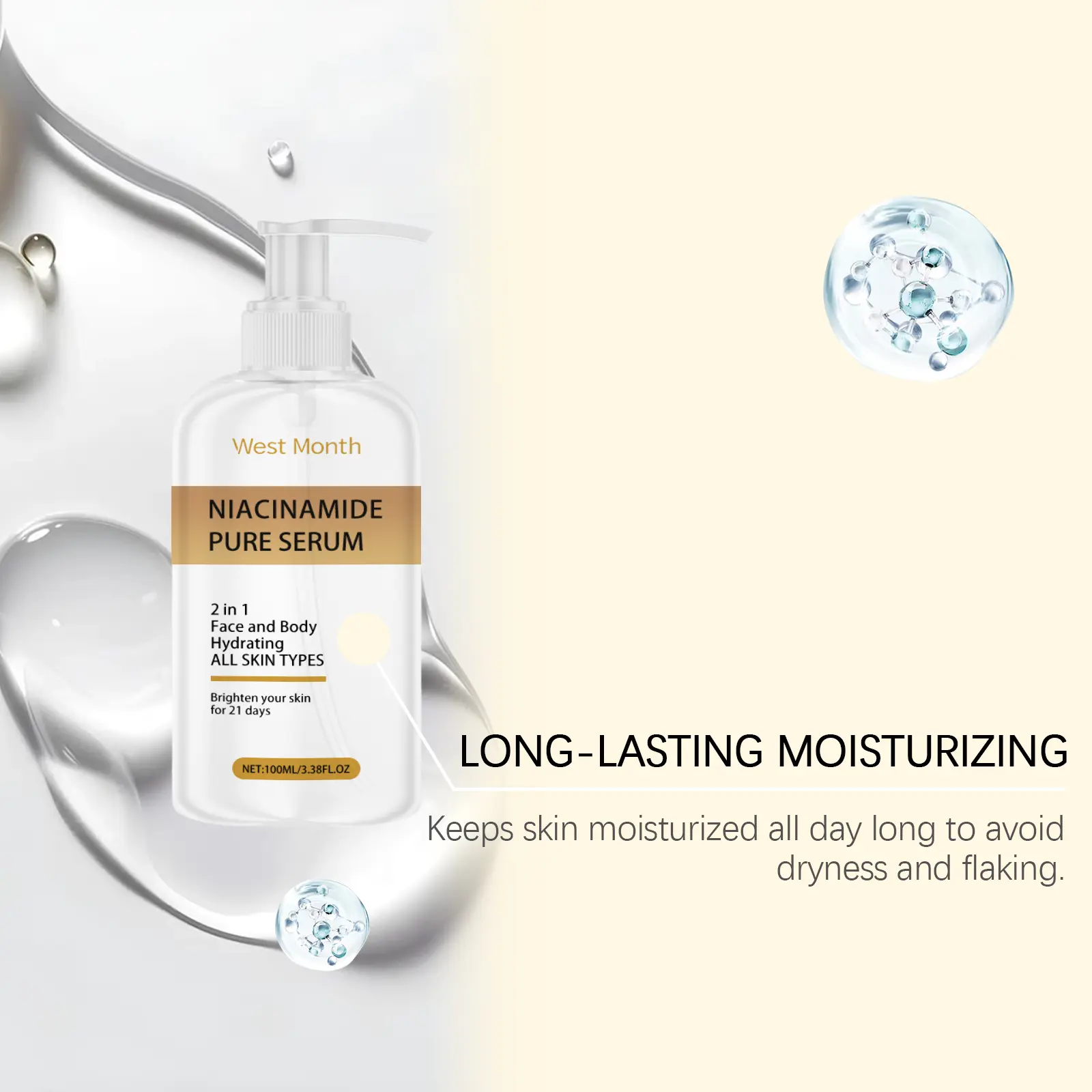 Hydrating Niacinamide Essence Brightening Facial Care West&Month 7 niacinamide essence hydrate moisturize brighten West Month 144 2911