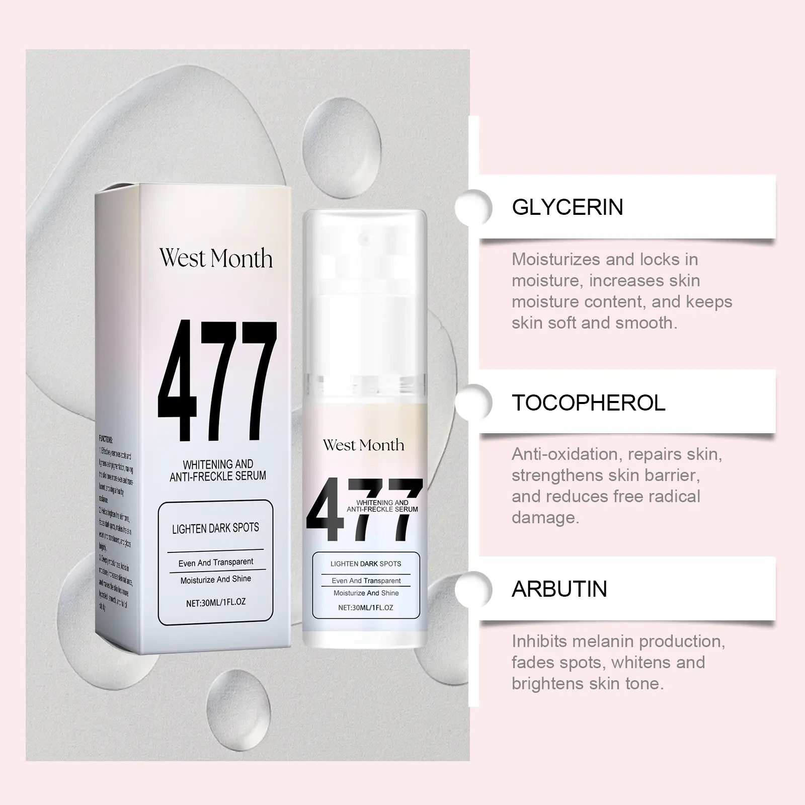 Niacinamide Skin Care Essence for Radiant, Even Skin Tone - West&Month 8 niacinamide essence nourish moisturize skin West Month 514 7860