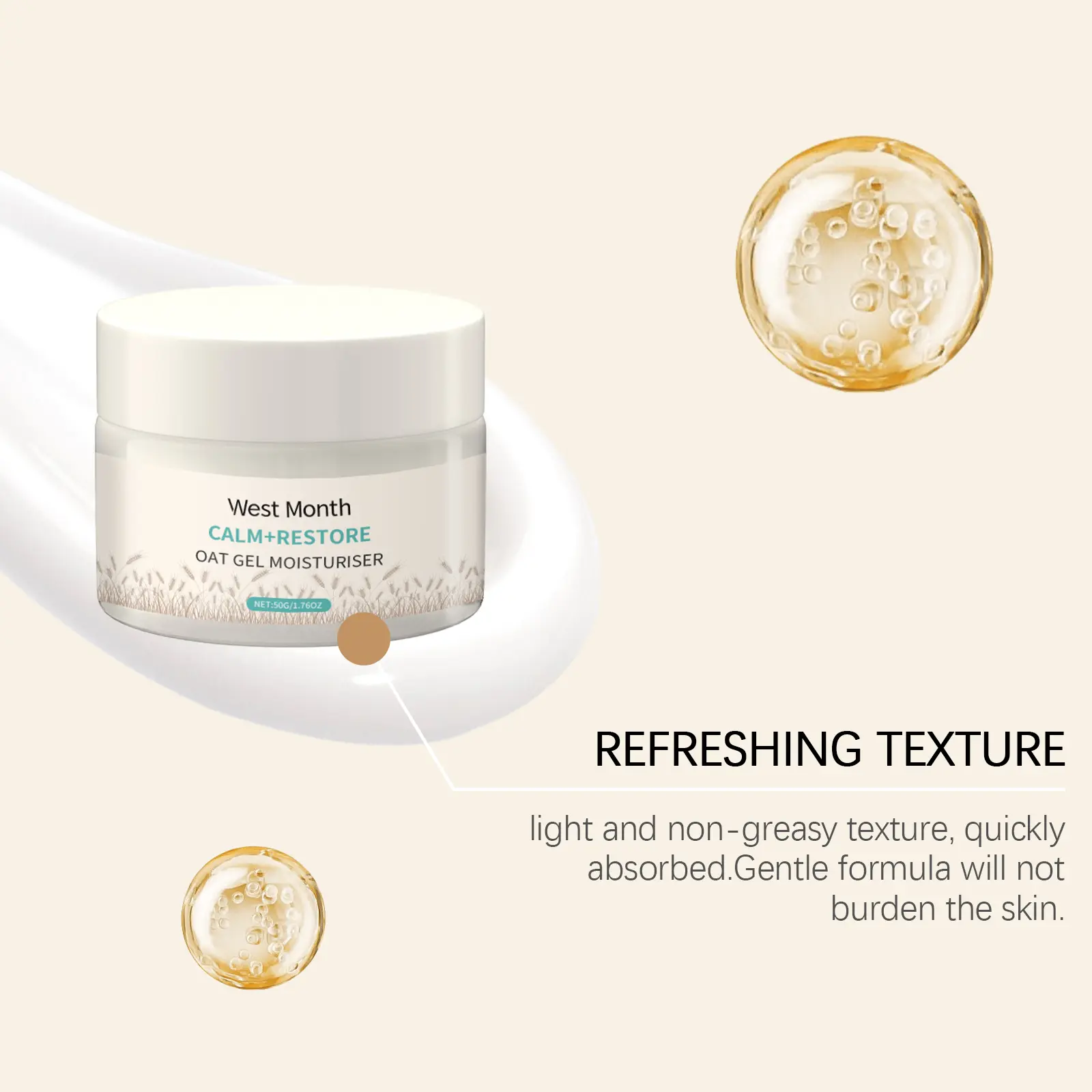 Oat Face Cream Deep Nourishing Moisturizer for Gentle Skin - West&Month 7 oat moisturizing face cream deep nourish gentle West Month 204 3658