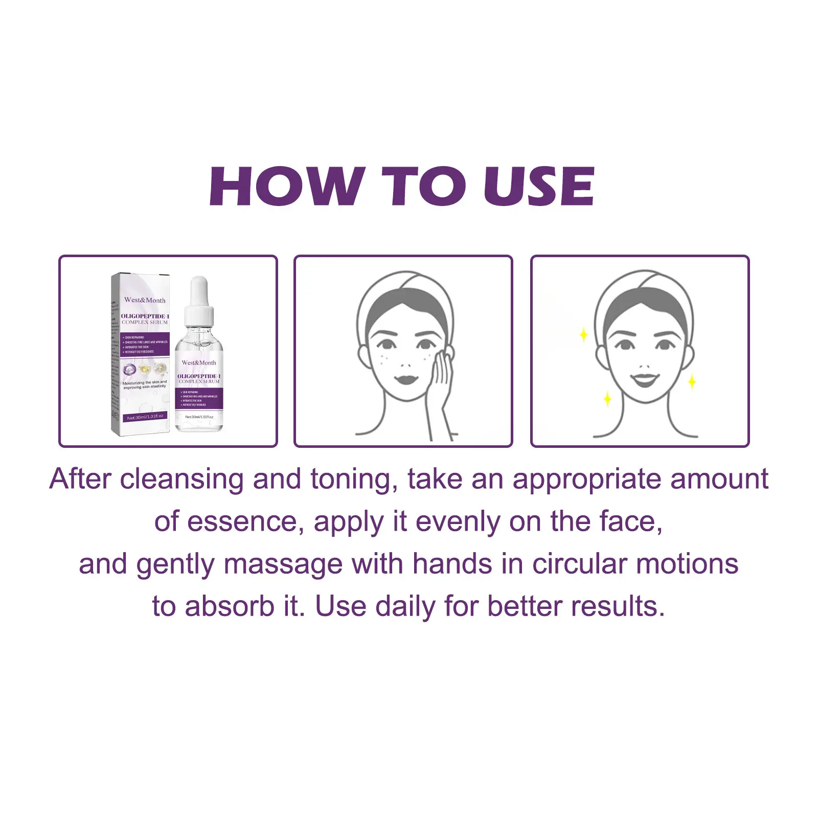Oligopeptide-1 Complex Serum for Fine Lines & Firming - West&Month 3 oligopeptide 1 serum lighten lines moisturize firm West Month 439 6777