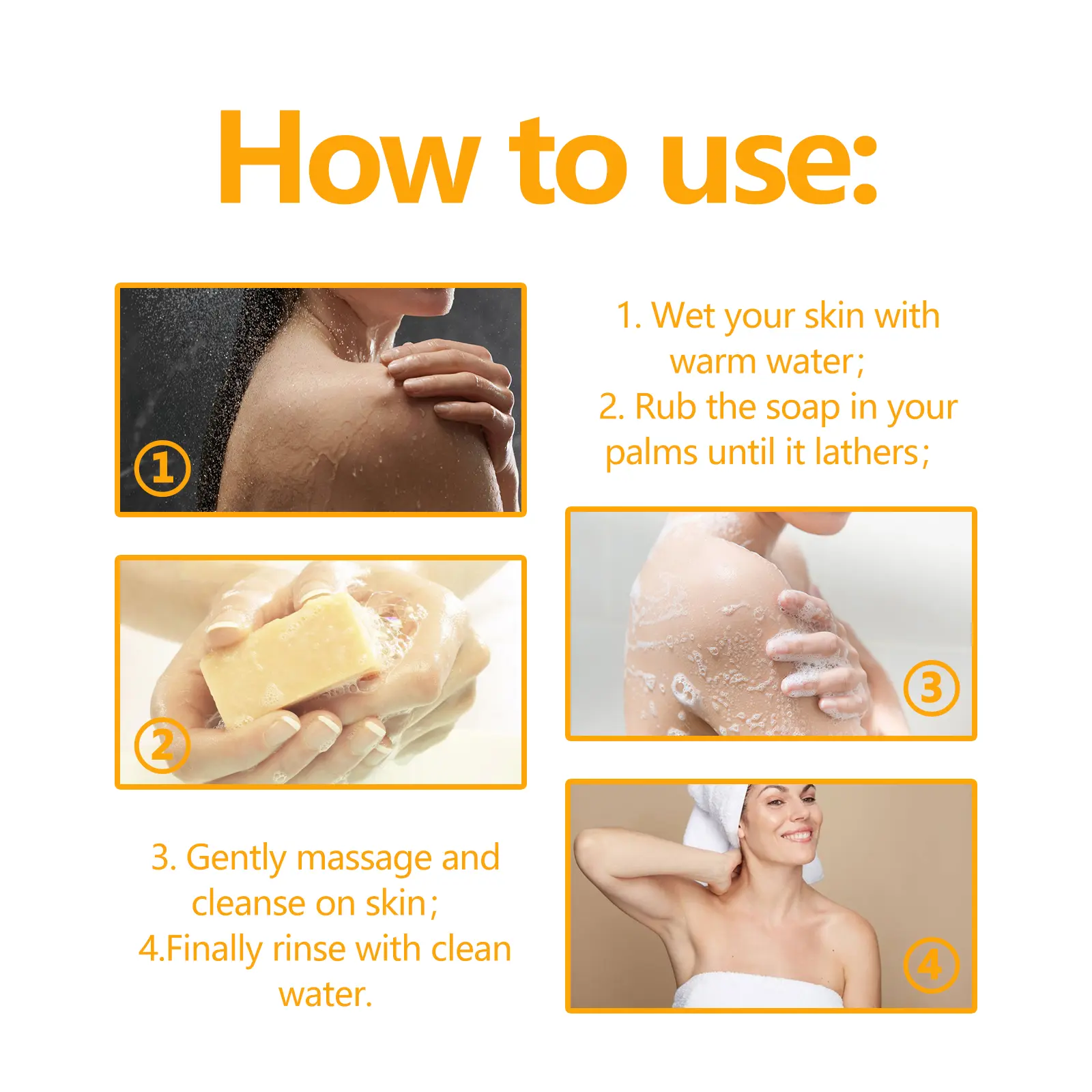 Orange Peel Firming Soap for Deep Cleansing & Moisturizing - West&Month 4 orange peel soap firm shape moisturize slim West Month 353 5592