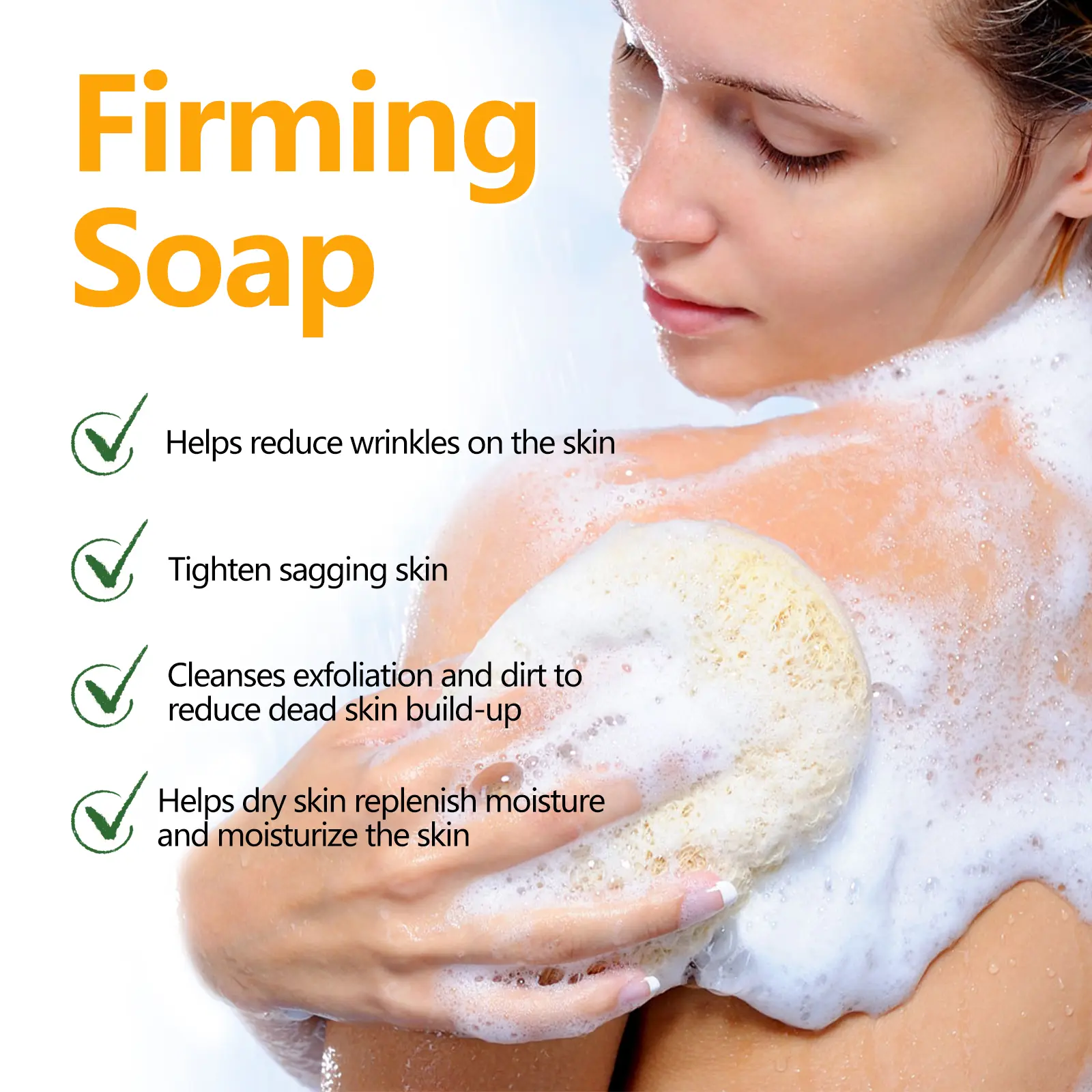 Orange Peel Firming Soap for Deep Cleansing & Moisturizing - West&Month 8 orange peel soap firm shape moisturize slim West Month 353 5596