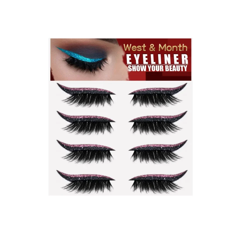 pink eyelash strips glue free self adhesive curl West Month 669 9544