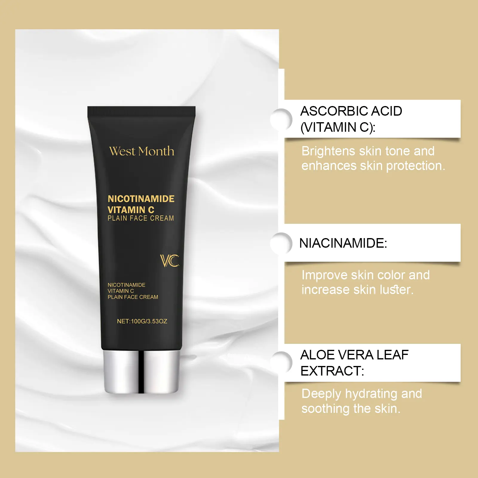 West&Month Brightening Toning Face Cream for Radiant Skin 5 plain face cream brightening toning concealer West Month 171 3259