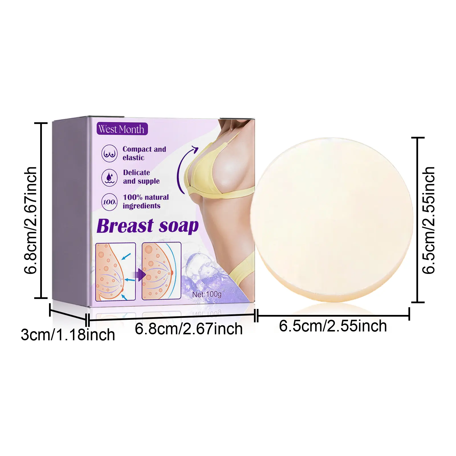 Plump Chest Soap - Firming & Moisturizing Skin Cleanser - West&Month 1 plump chest soap deep cleansing firming West Month 114 2545