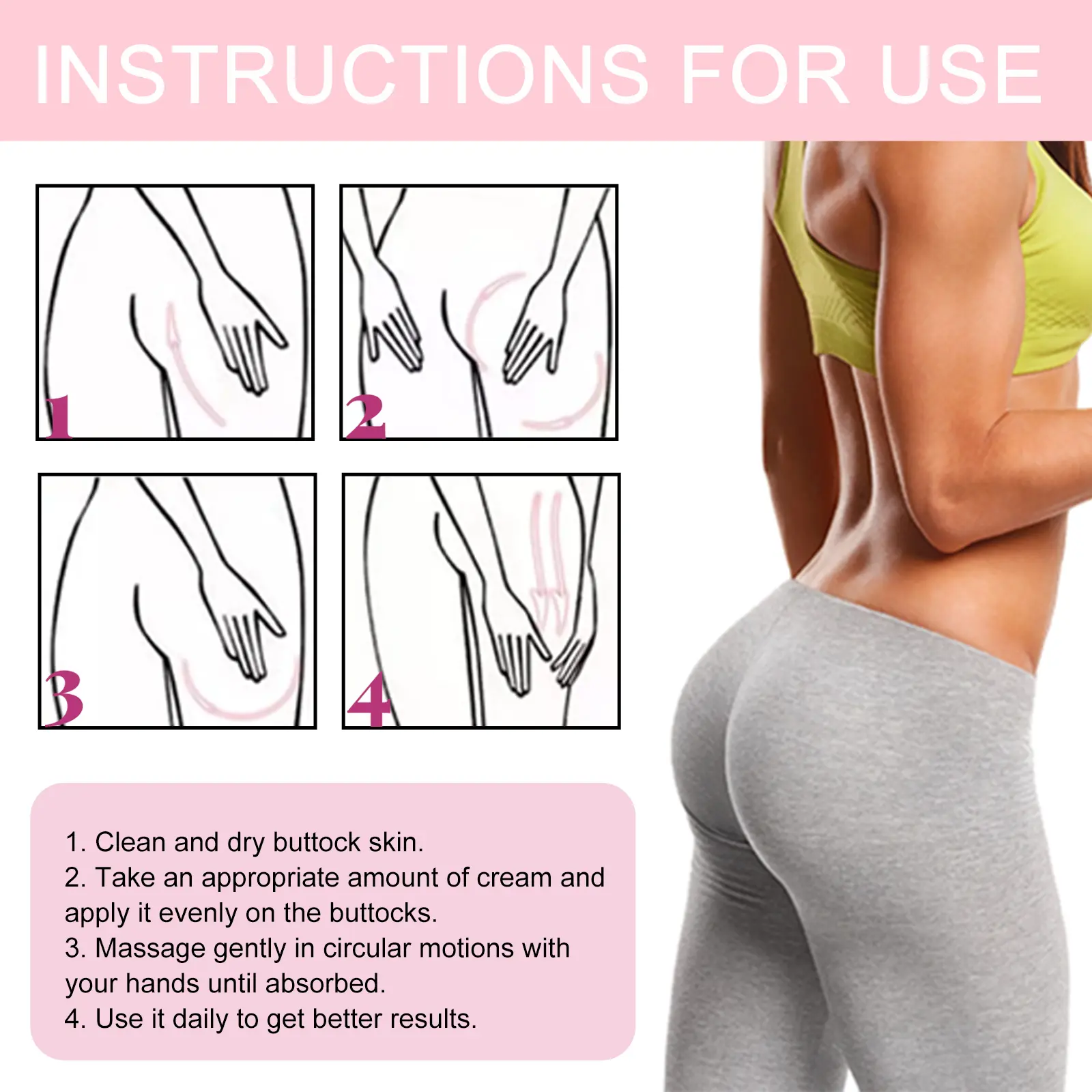 Firming Buttocks Cream with Collagen and Shea Butter - West&Month 4 plumpy up cream firming moisturizing buttock West Month 045 1674
