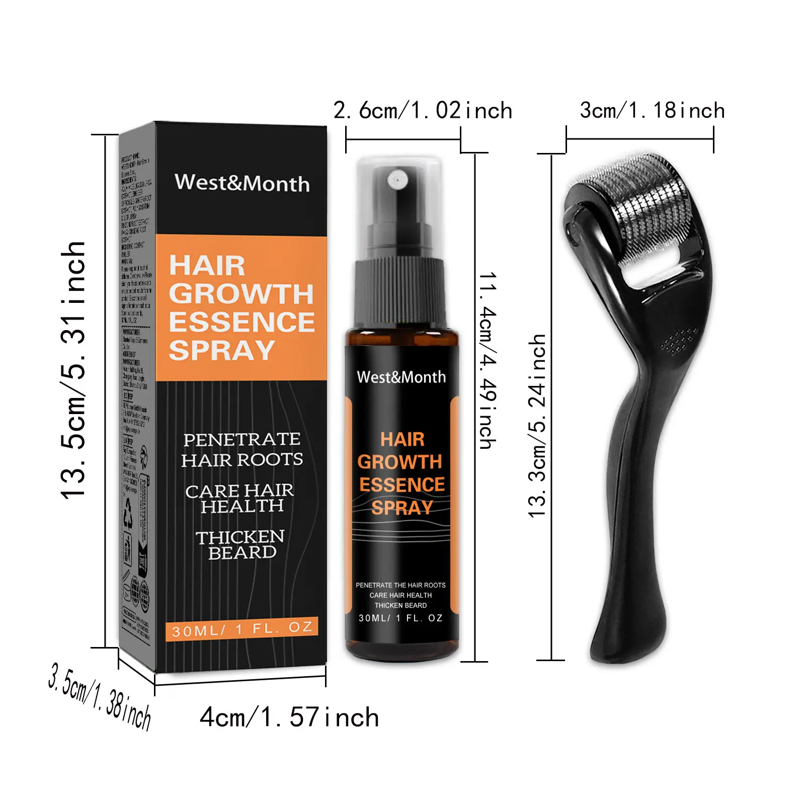 Hair Growth Spray for Thickening with Ginger & Fo-Ti - West&Month 1 polygonum multiflorum hair spray anti loss West Month 121 11396
