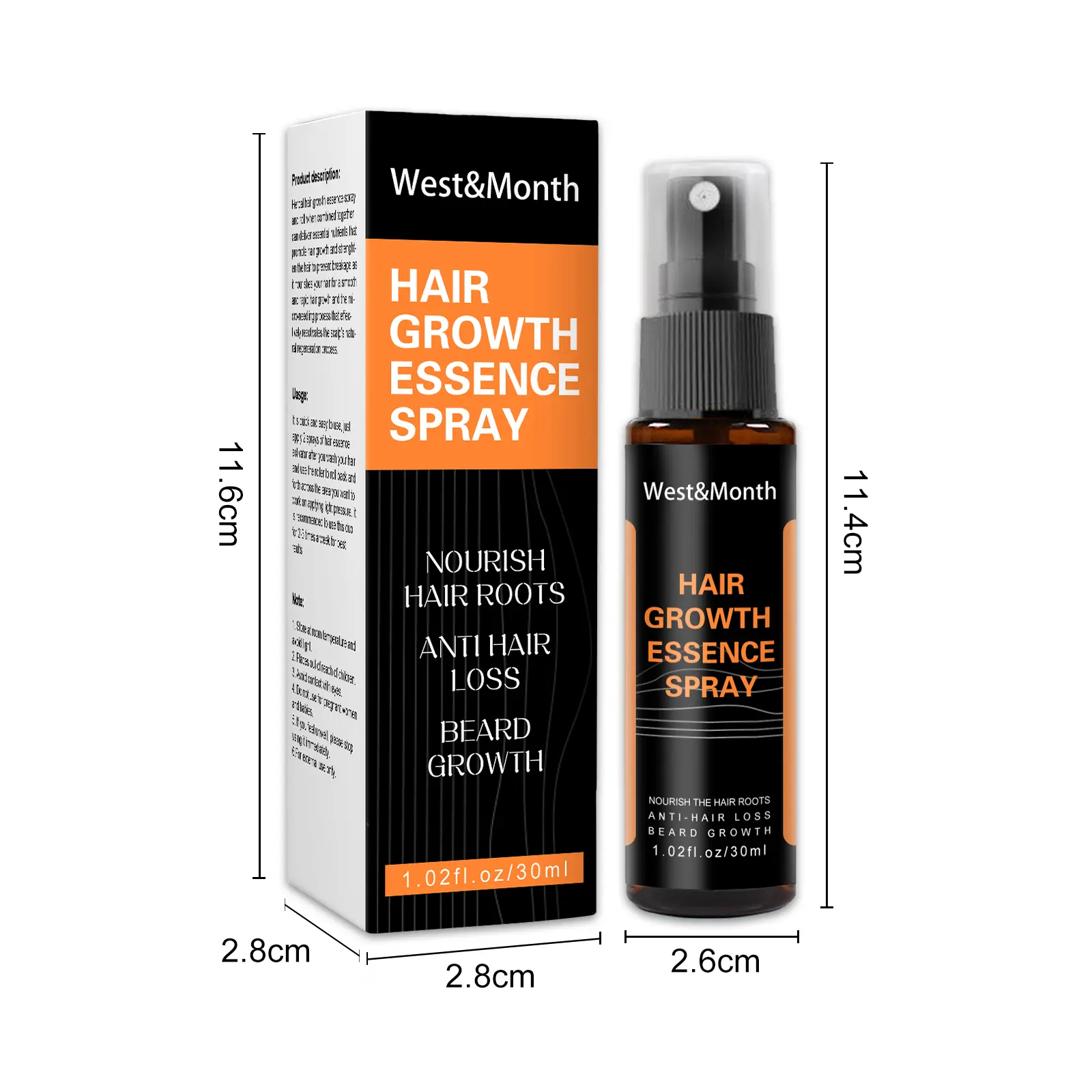 Polygonum Multiflorum Ginger Hair Spray for Thickening - West&Month 1 polygonum multiflorum hair spray anti loss West Month 320 5130