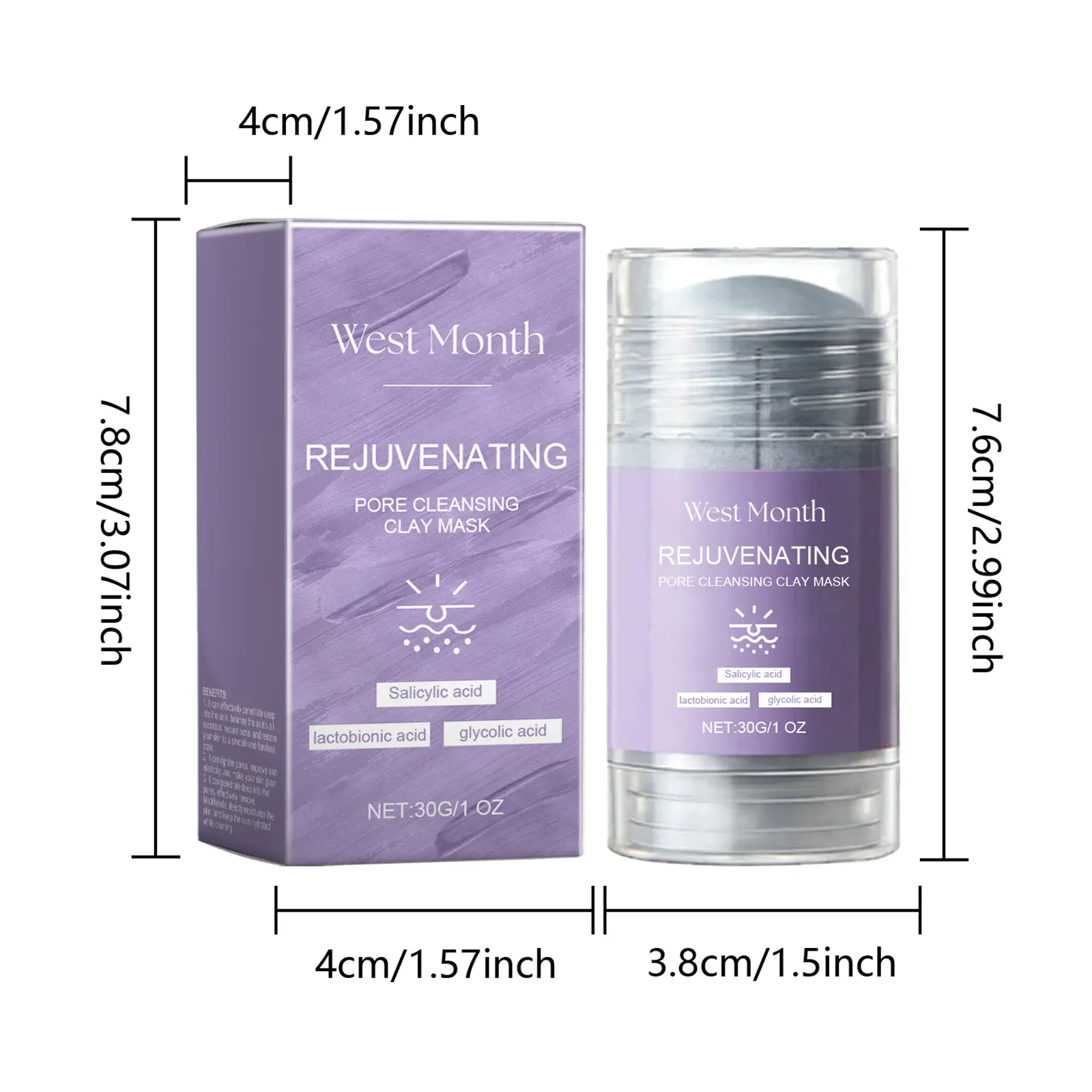 Pore Cleaning Mud Mask Stick for Delicate Skin - West&Month 1 pore cleaning mask stick gentle clean refresh West Month 296 4852