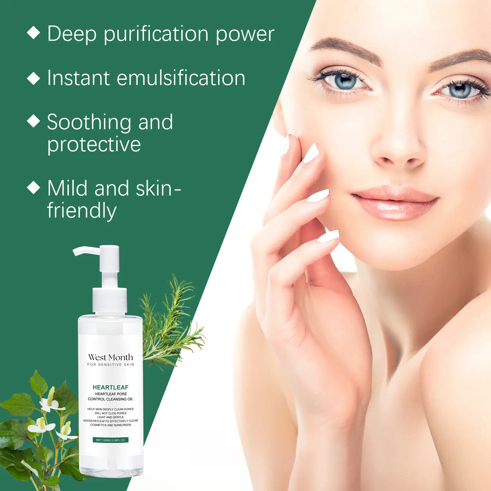 Pore Cleansing Oil - Gentle Moisturizing for Face, Eyes & Lips - West&Month 7 pore cleansing oil clean face eyes lips moisturize West Month 416 6478