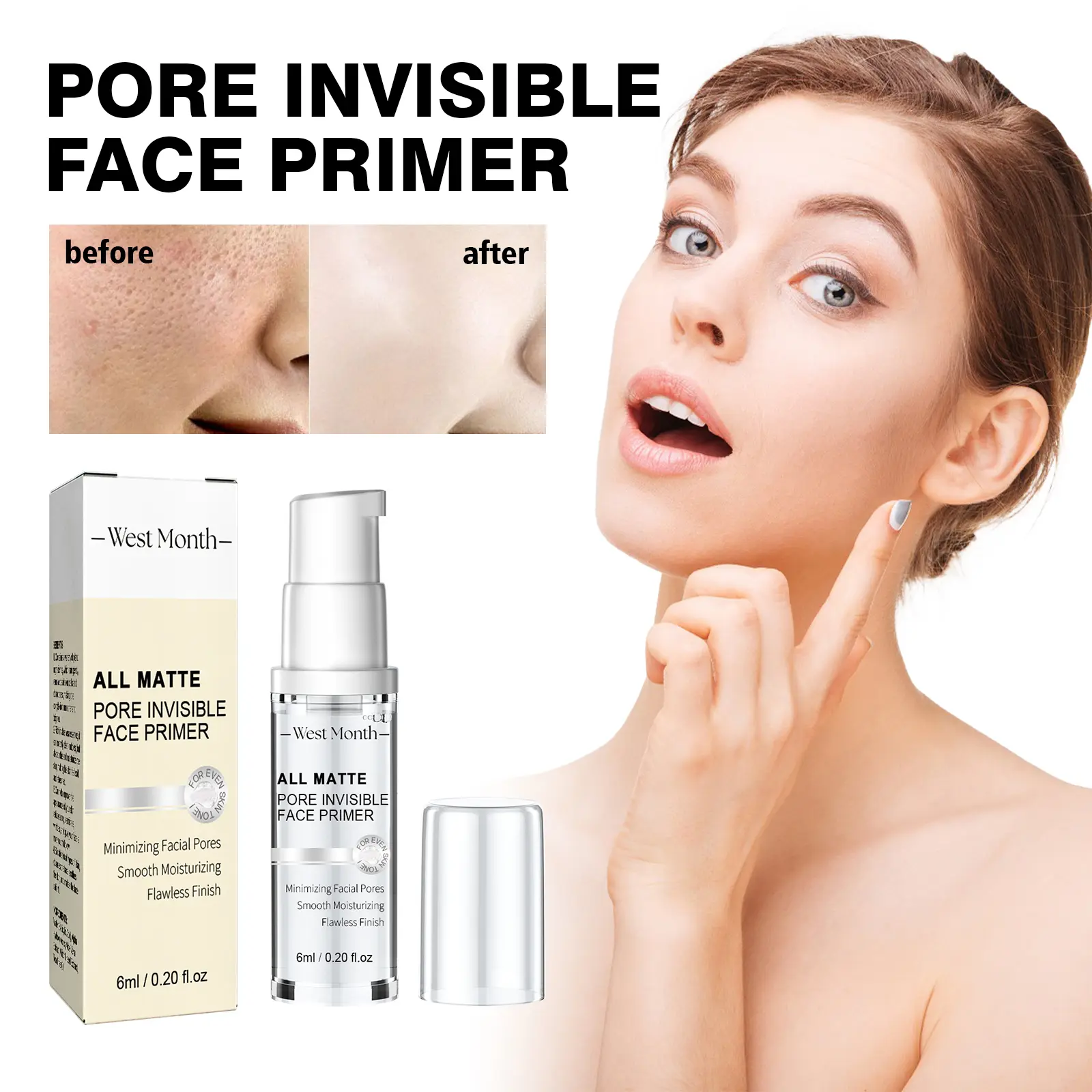 West Pore Contouring Primer: Brightening & Moisturizing Makeup Base 2 pore primer brighten moisturize conceal West Month 331 5282