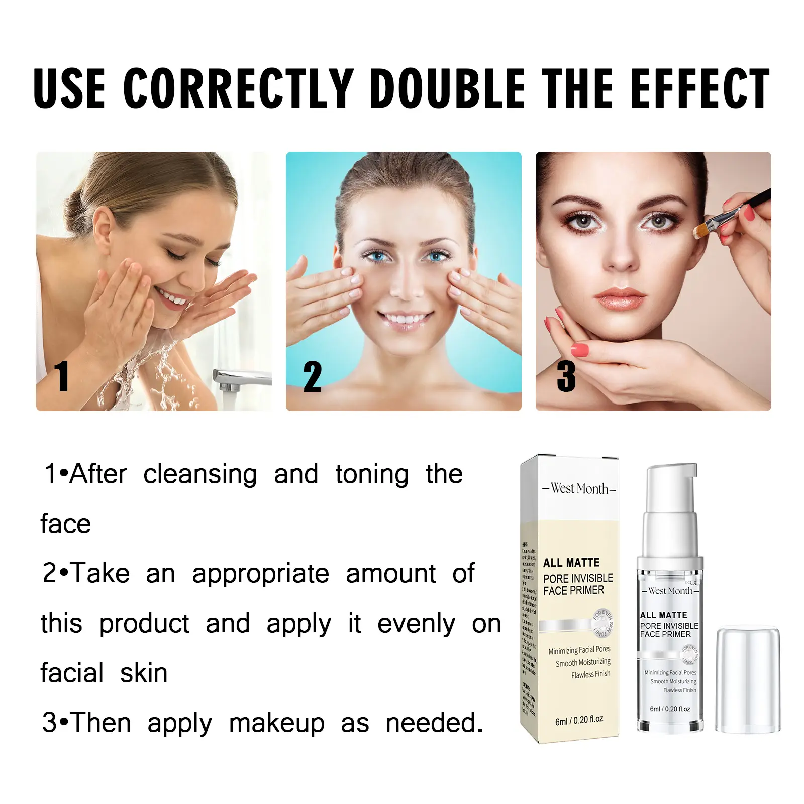 West Pore Contouring Primer: Brightening & Moisturizing Makeup Base 4 pore primer brighten moisturize conceal West Month 331 5284