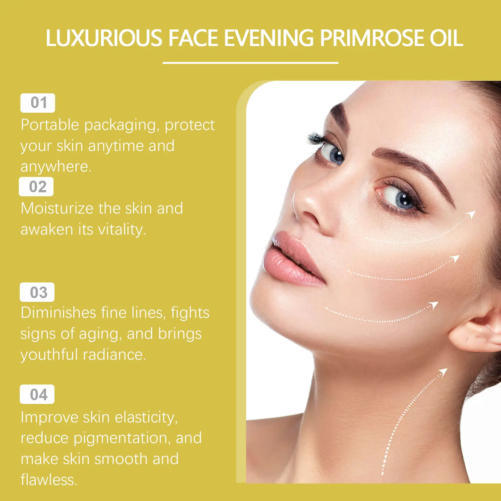 Evening Primrose Facial Oil for Anti-Wrinkle & Firming - West&Month 5 primrose oil moisturize anti wrinkle firm West Month 239 4125