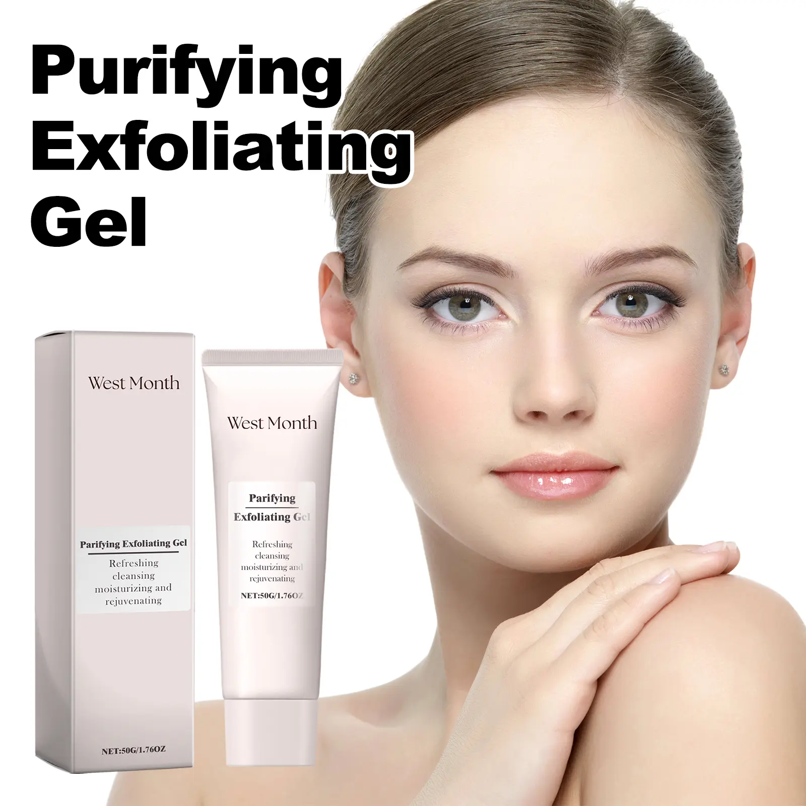 West Month Exfoliating Gel Review: The Pimple-Popper's Nighttime Ritual 2 Close-up of West Month Exfoliating Gel being applied to skin