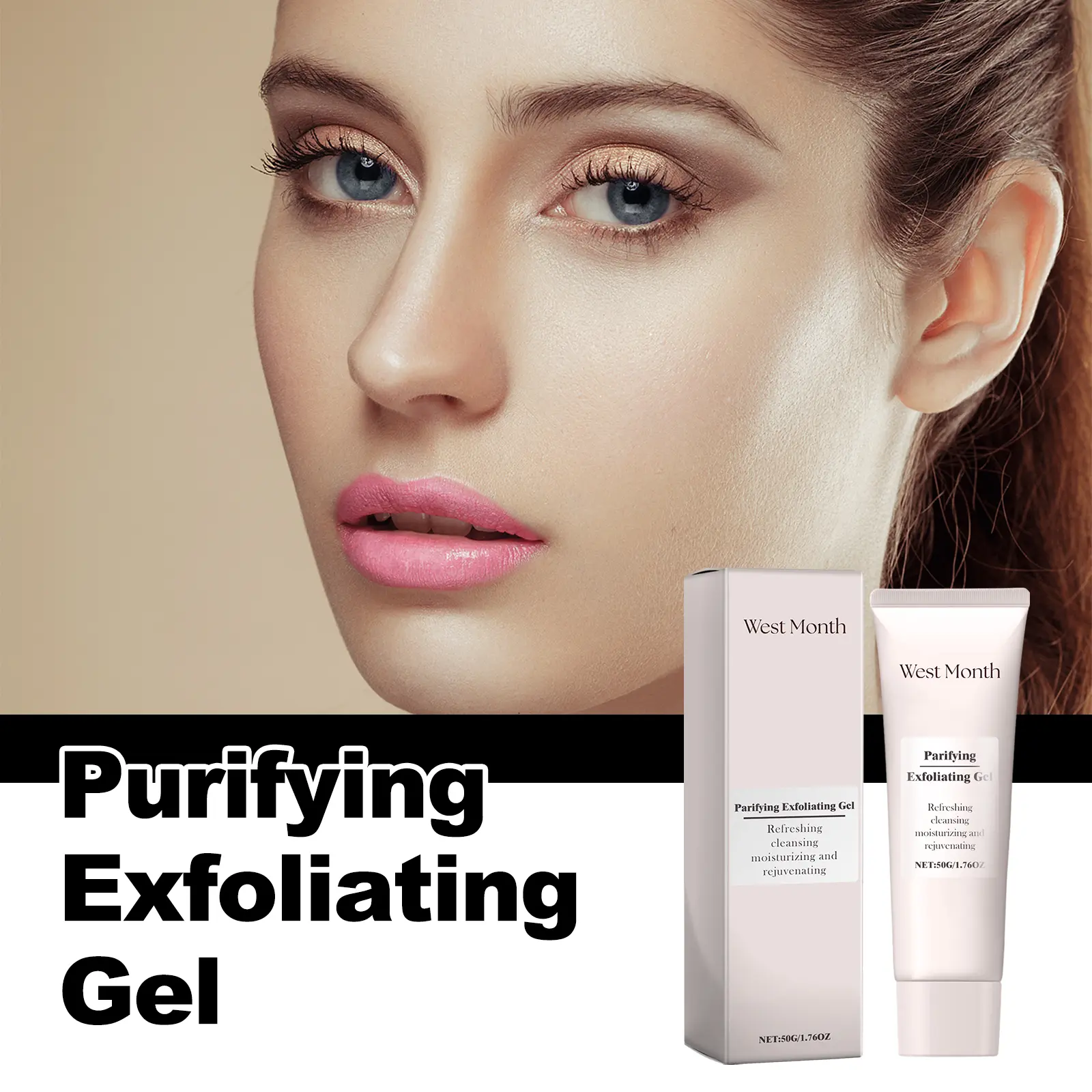 Purifying Exfoliating Gel for Brightening & Pore Refining - West 6 purifying exfoliating gel clean bright skin West Month 041 1629
