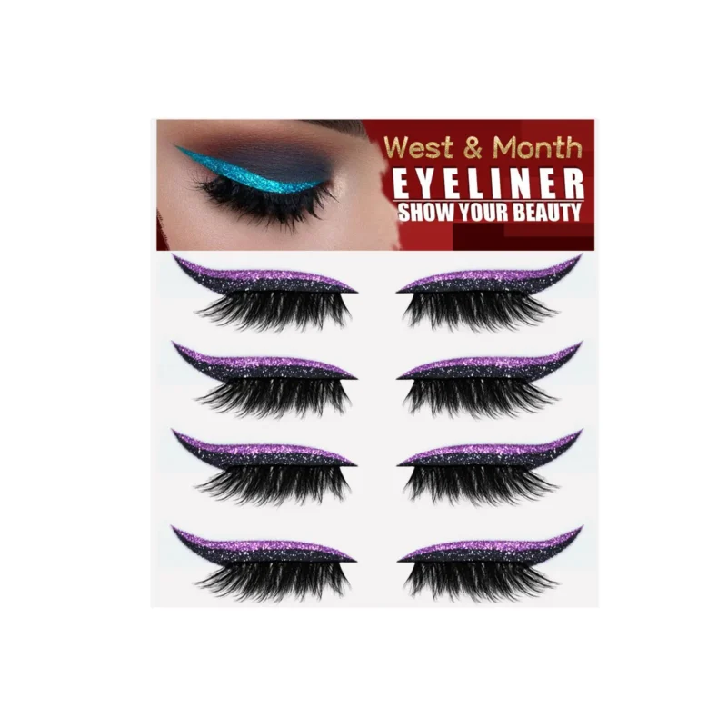 purple eu us eyelash strips glue free curl West Month 668 9534