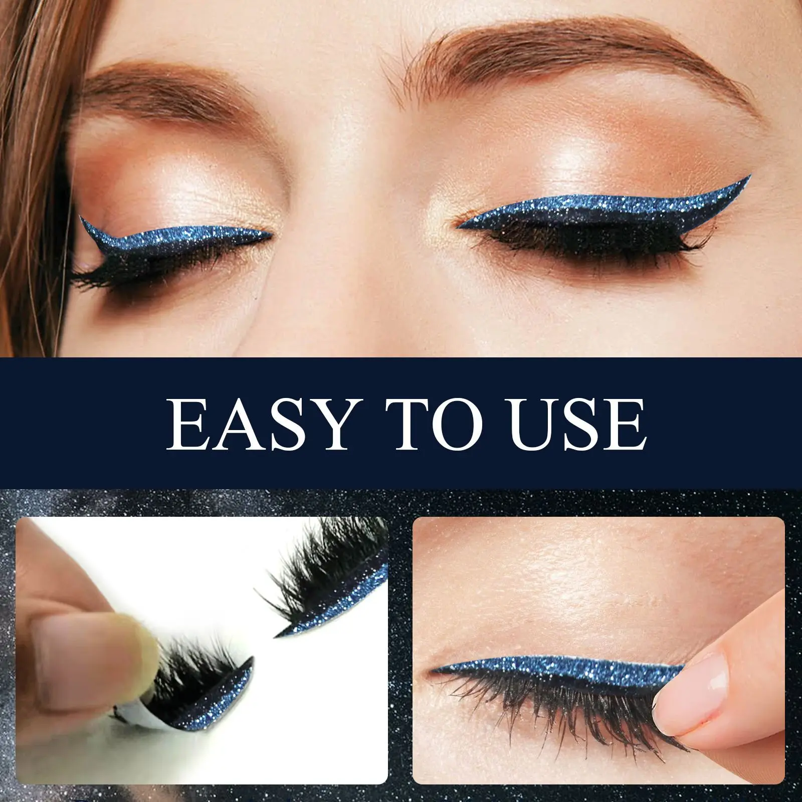 Self-Adhesive False Eyelashes - Fluorescent Green 4 Pairs by West&Month 3 purple eu us eyelash strips glue free curl West Month 668 9538