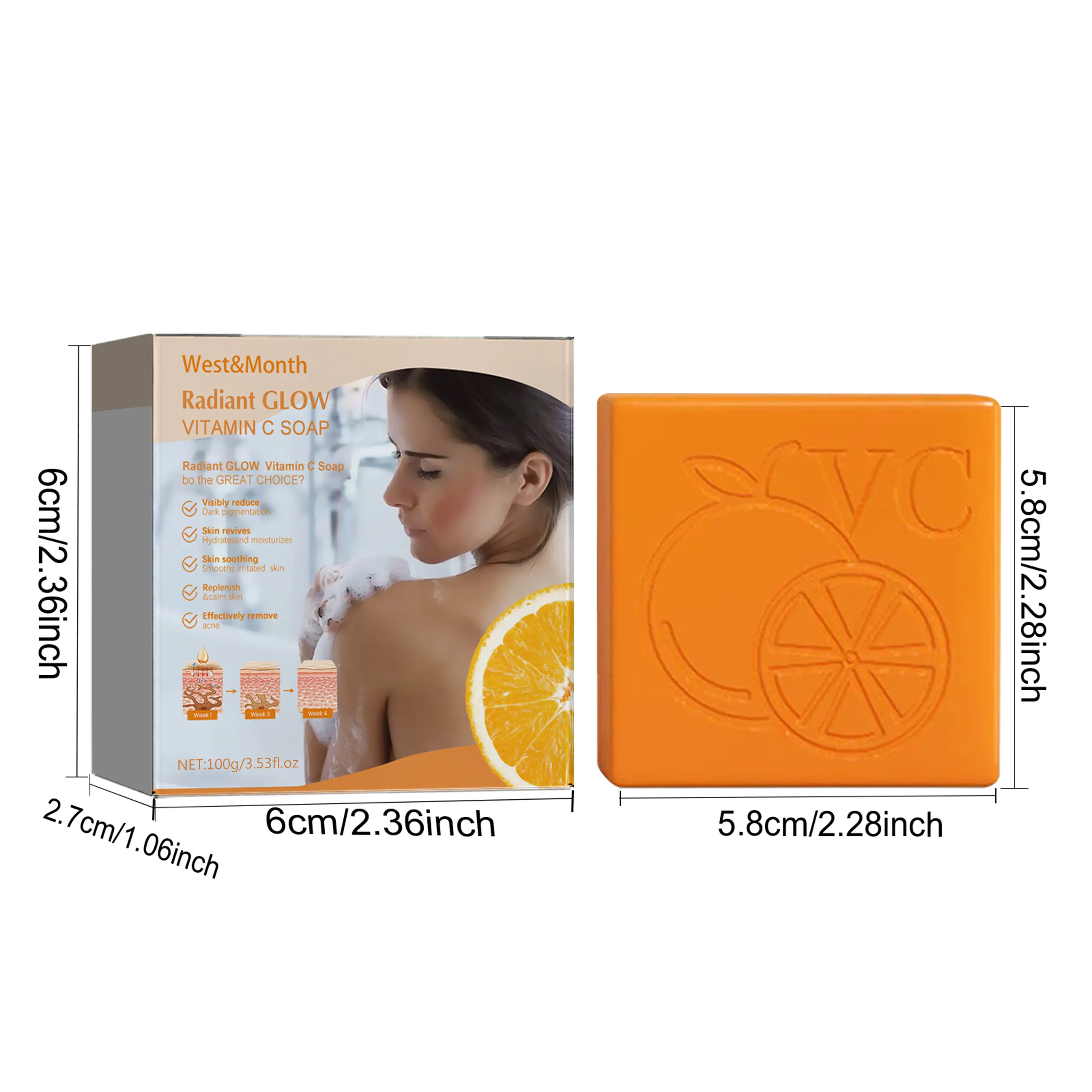 Vitamin C Brightening Moisturizing Soap for Radiant Glow - West&Month 1 radiant glow vitamin c soap brighten moisturize West Month 423 6560
