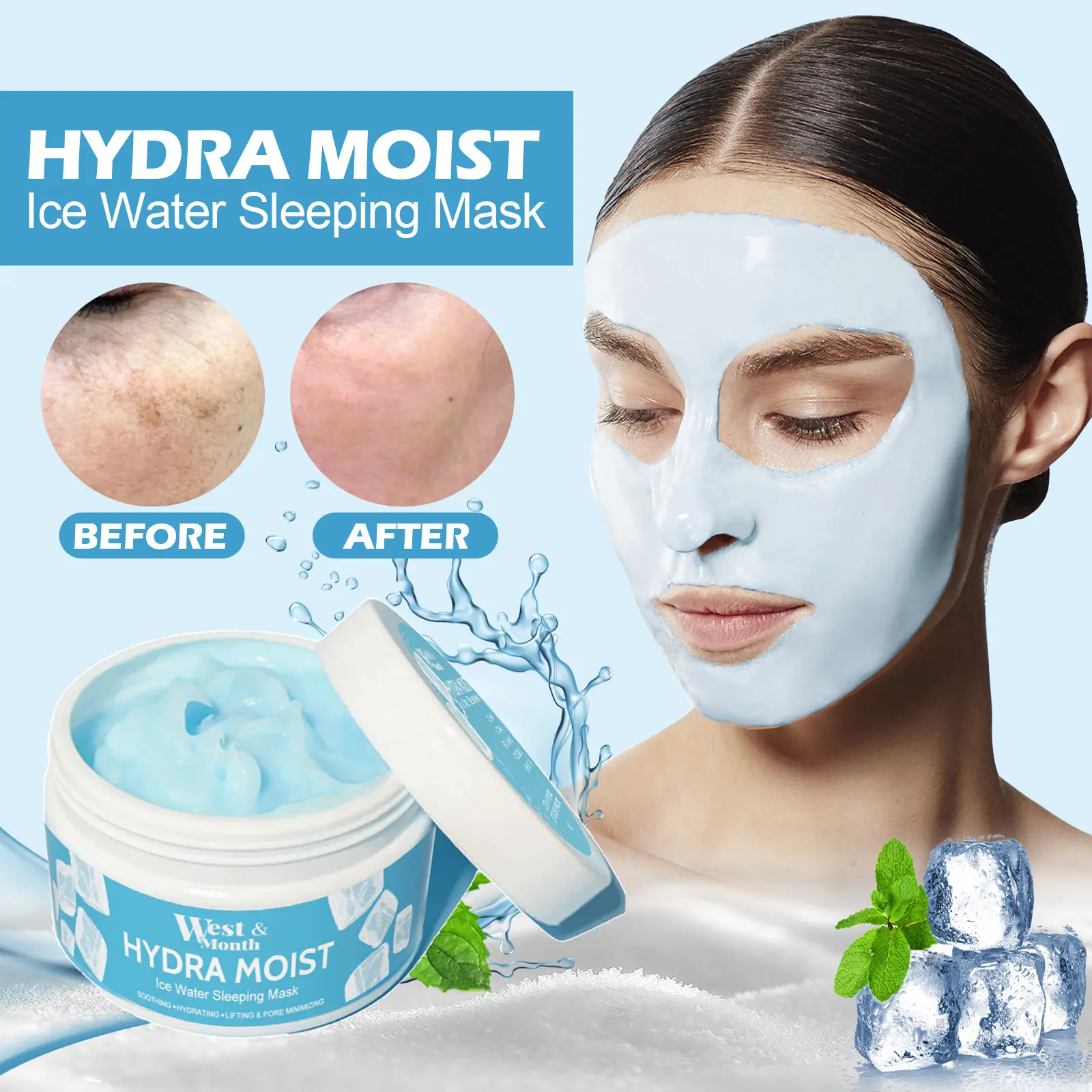 Rejuvenating Sleep Mask for Deep Pore Cleansing & Hydration - West&Month 1 rejuvenating sleep mask clean pores hydrate West Month 139 2850