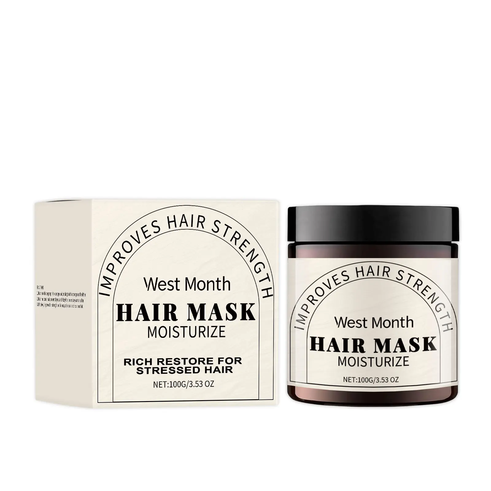 West&Month Hair Mask vs Top Competitors for Dry, Damaged Hair 1 West&Month Moisturizing Hair Mask jar on pink background