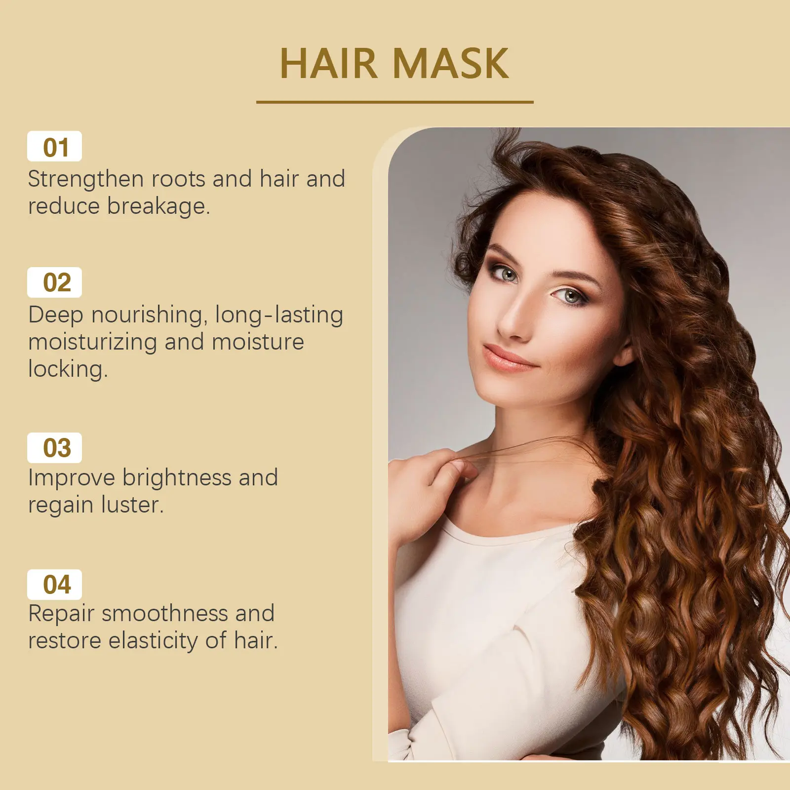 Moisturizing Hair Mask for Dry Hair Repair - West&Month 5 repair hair mask moisturize nourish smooth West Month 612 8983